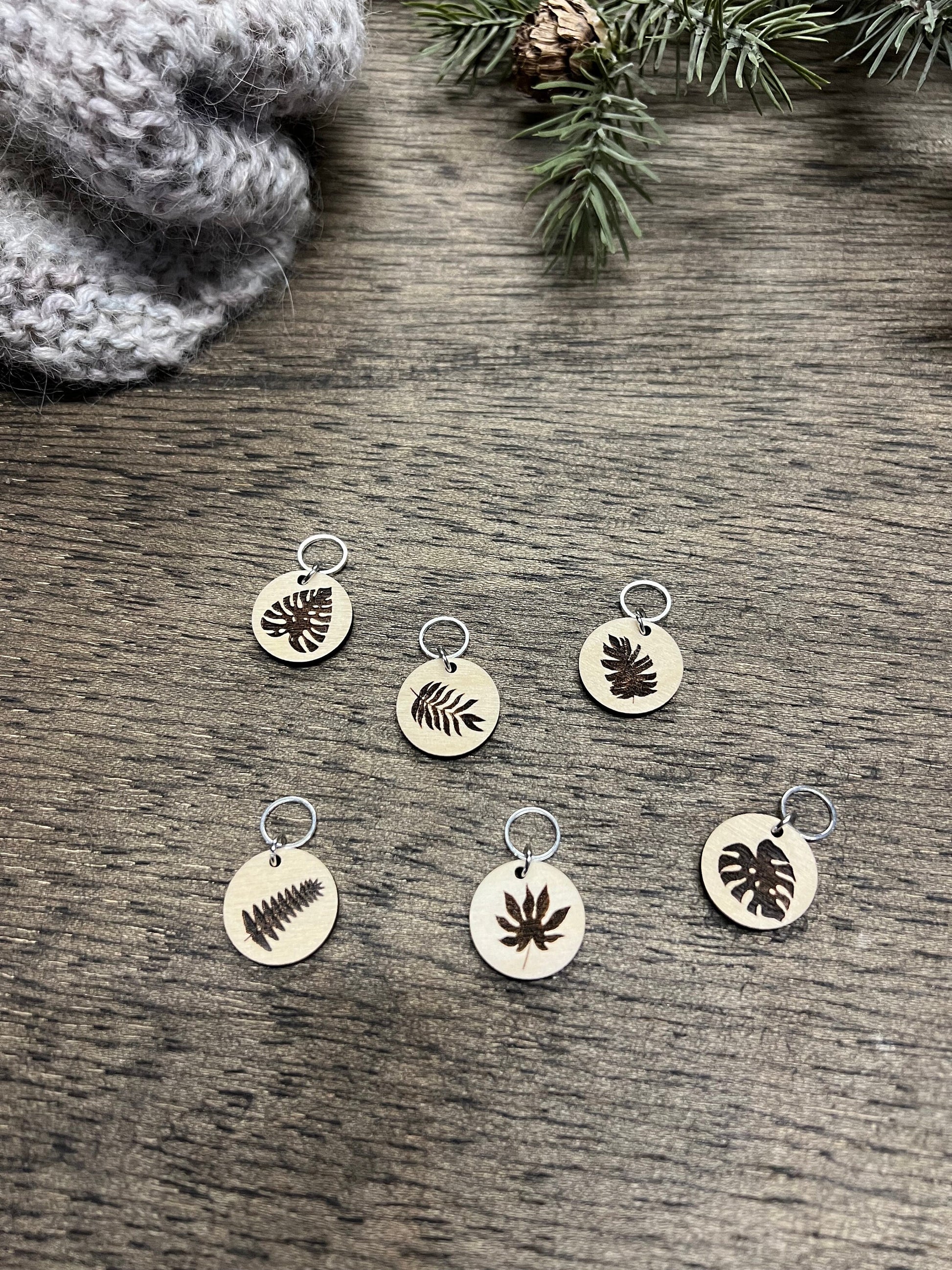Wooden Knitting and Crochet Stitch Marker Set - PLANT LOVER