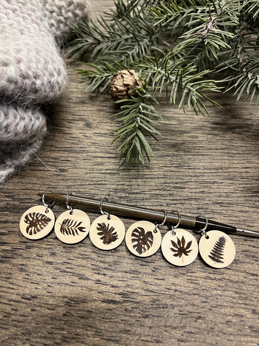 Wooden Knitting and Crochet Stitch Marker Set - PLANT LOVER