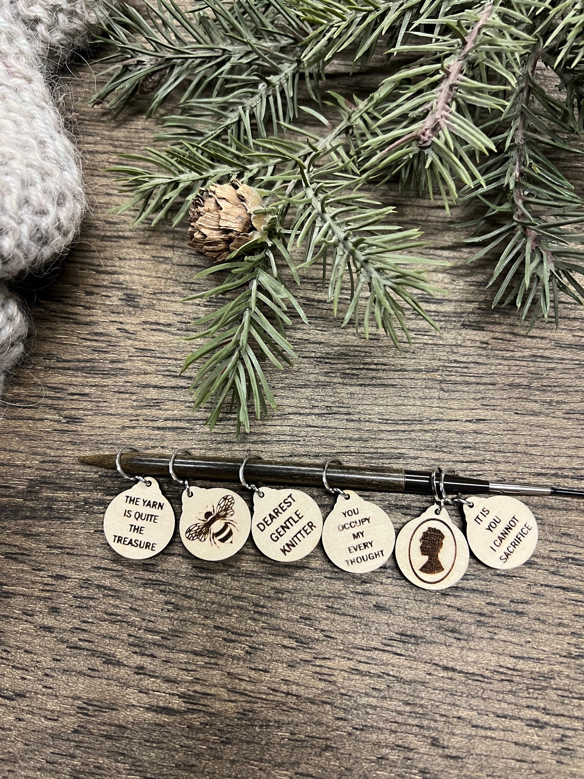 Wooden Knitting and Crochet Stitch Marker Set - HISTORICAL ROMANCE