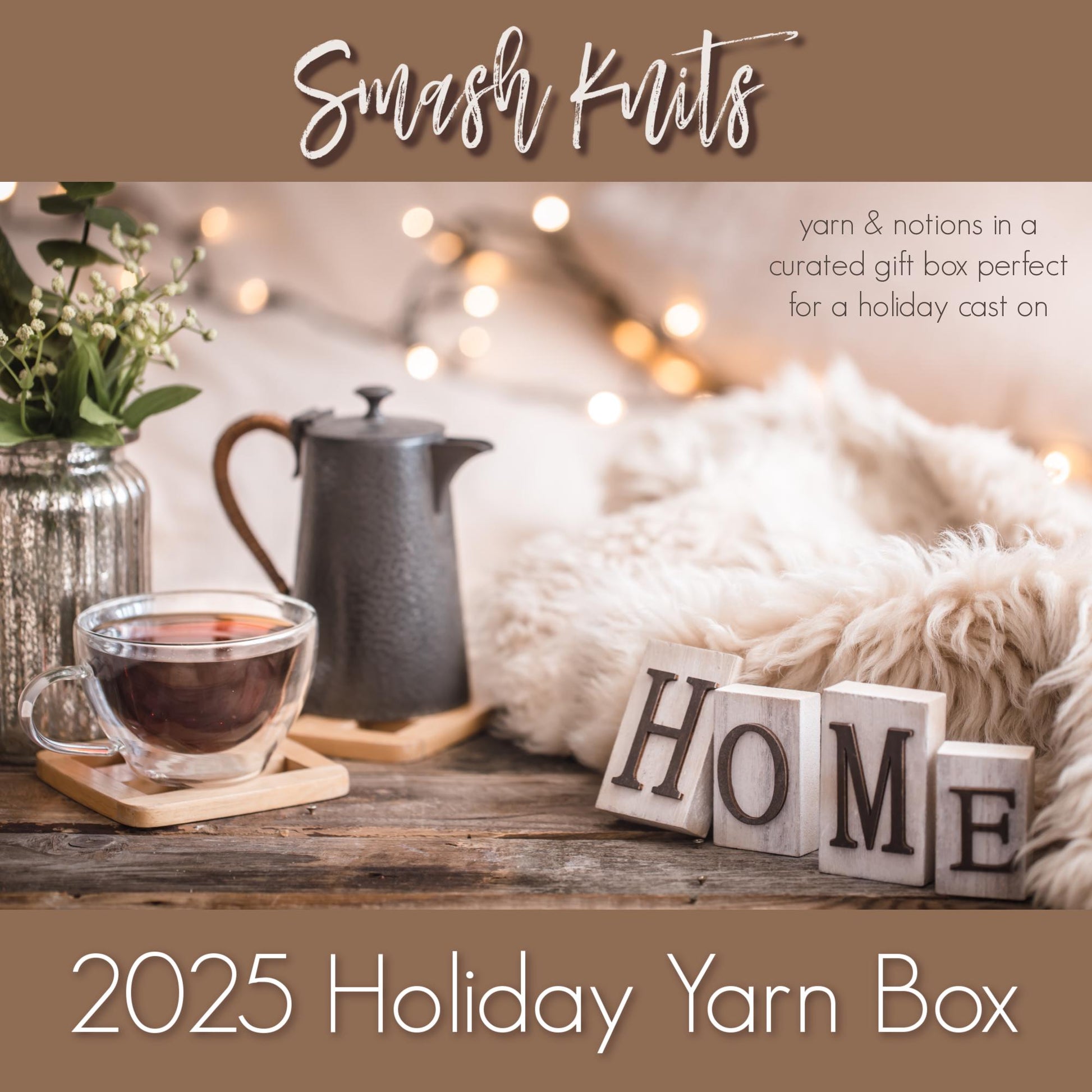 2025 Holiday Yarn Boxed Gift for Knitters, Crocheters and Crafters, "HOME" Christmas Gift