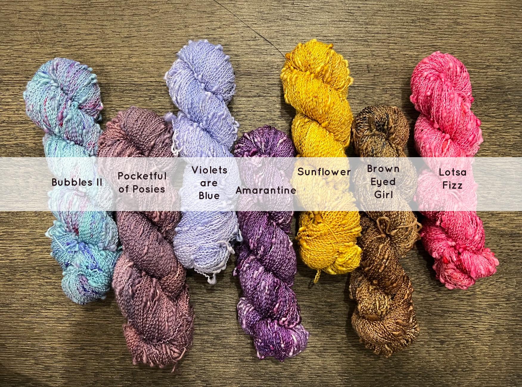 Hand Dyed Yarn Slub Textured Fingering Weight, Mini Skein, SW Merino Wool and Nylon