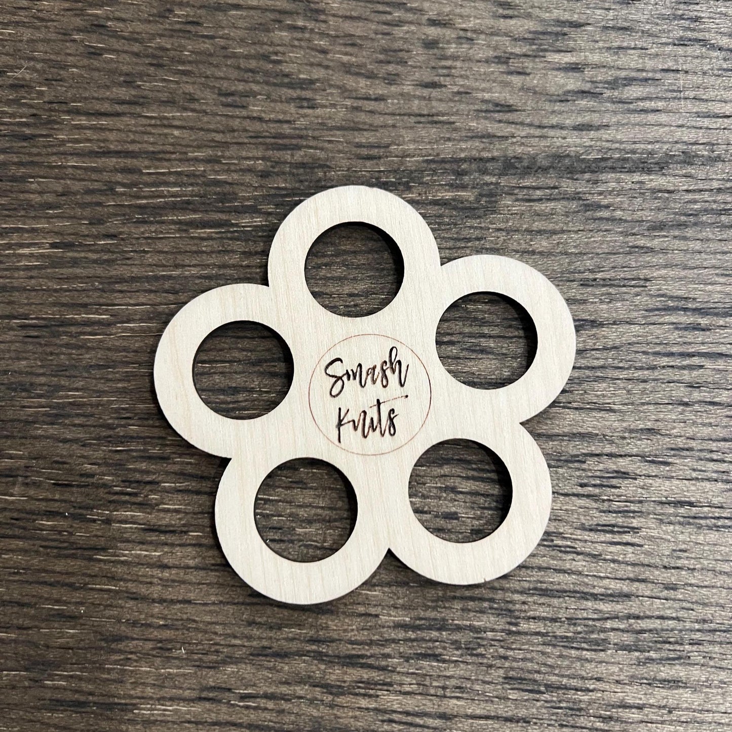 Wooden Embroidery Flower Shaped Floss Holder - Tool for Embroiderers and Stitchers