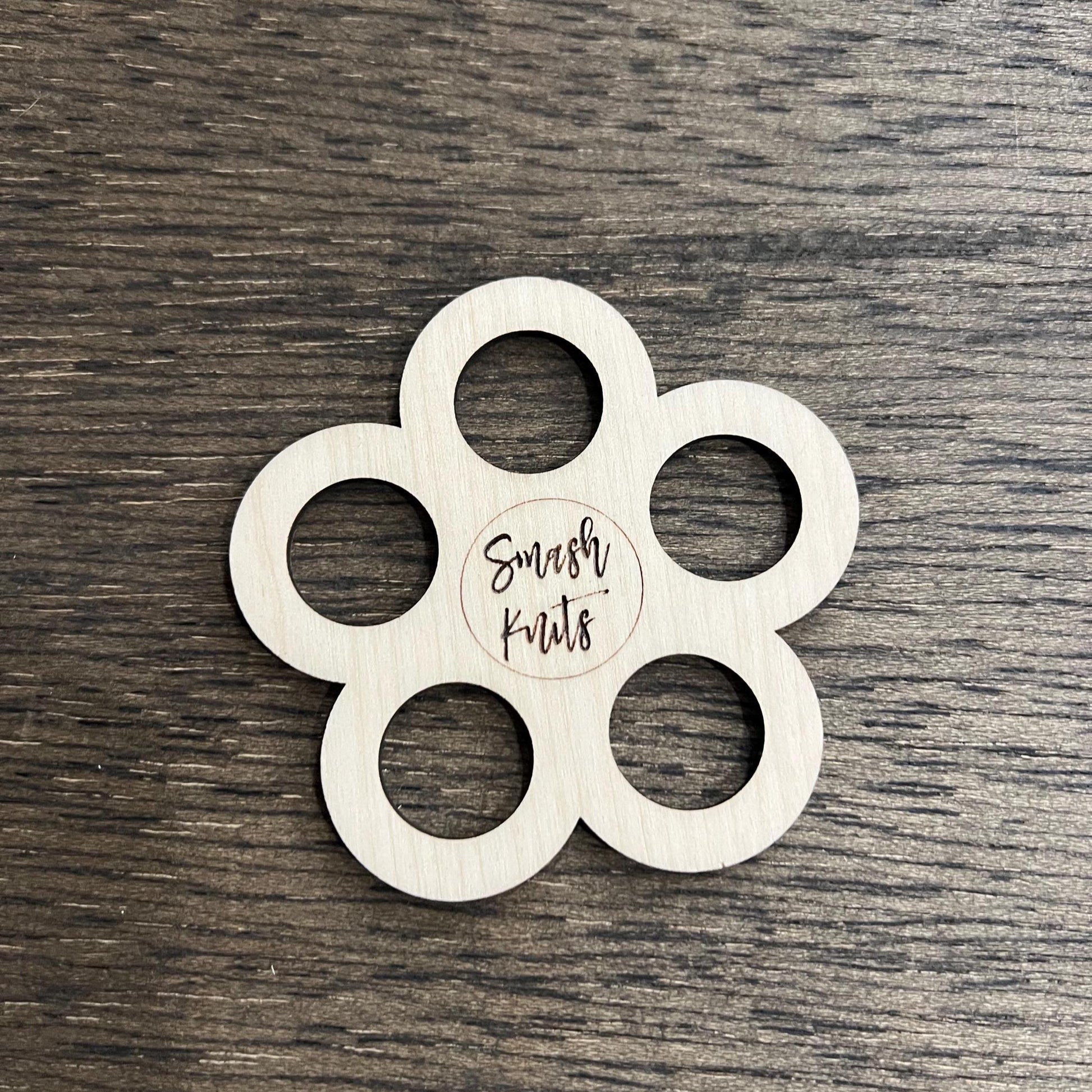 Wooden Embroidery Flower Shaped Floss Holder - Tool for Embroiderers and Stitchers