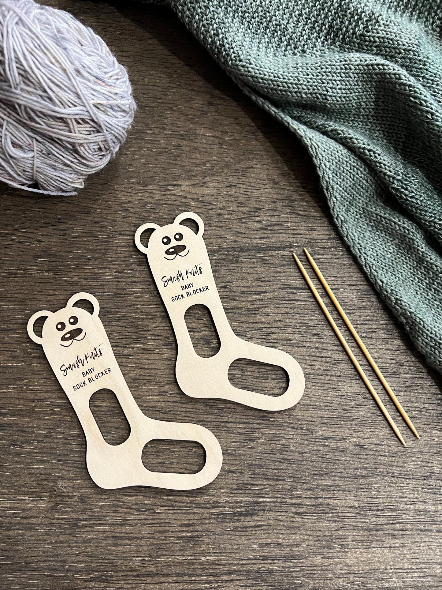 Wooden Sock Blocker for Knitting and Crochet - Baby Sizes