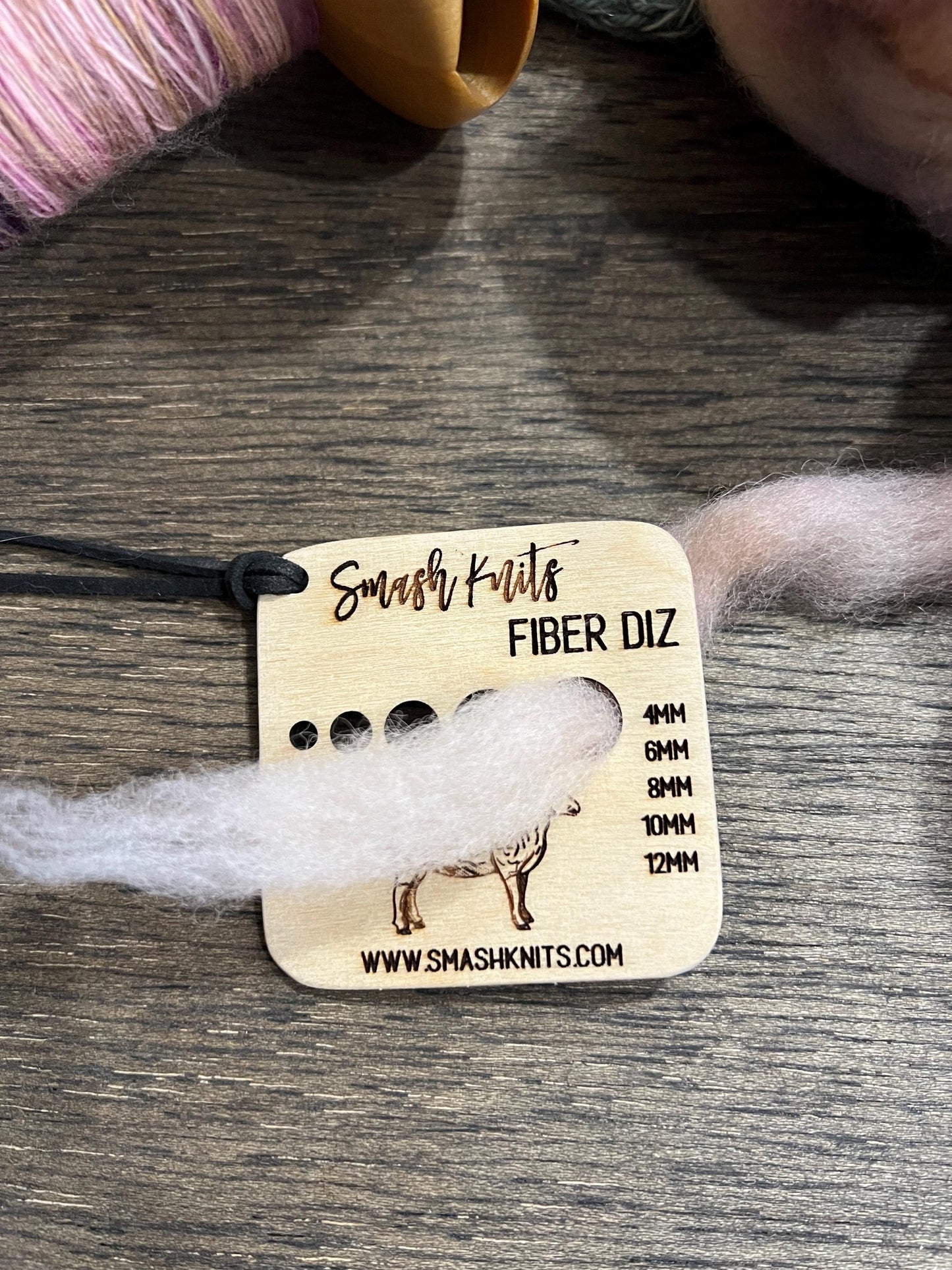 Reference Tool for Spinning - Wooden Fibre Diz Card