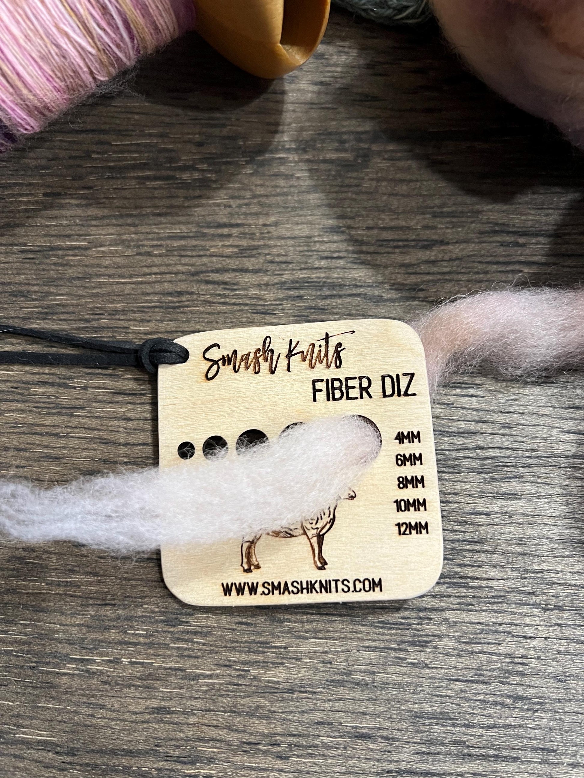 Reference Tool for Spinning - Wooden Fibre Diz Card