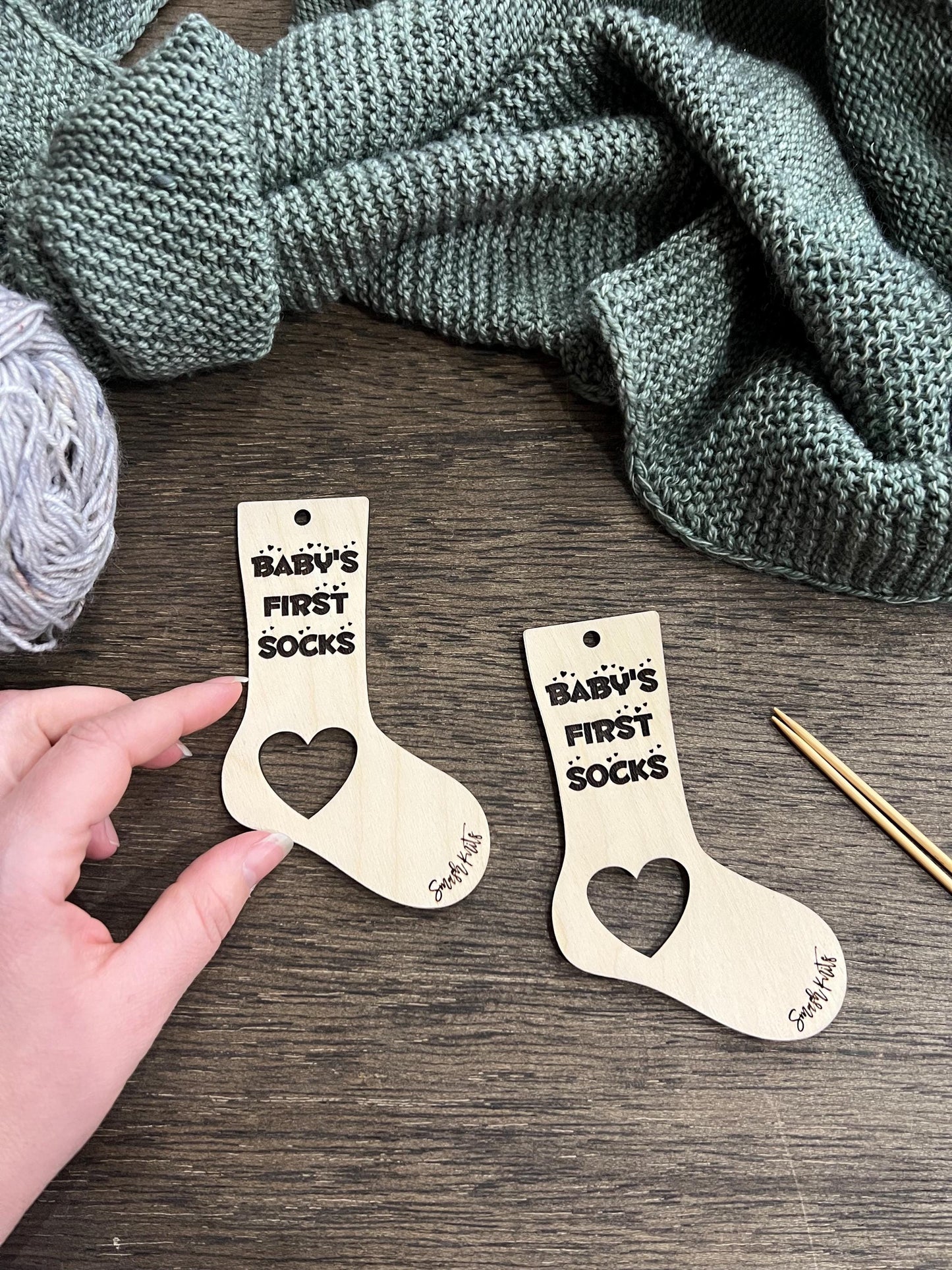 Wooden Sock Blockers for Knitting and Crochet - Baby Size