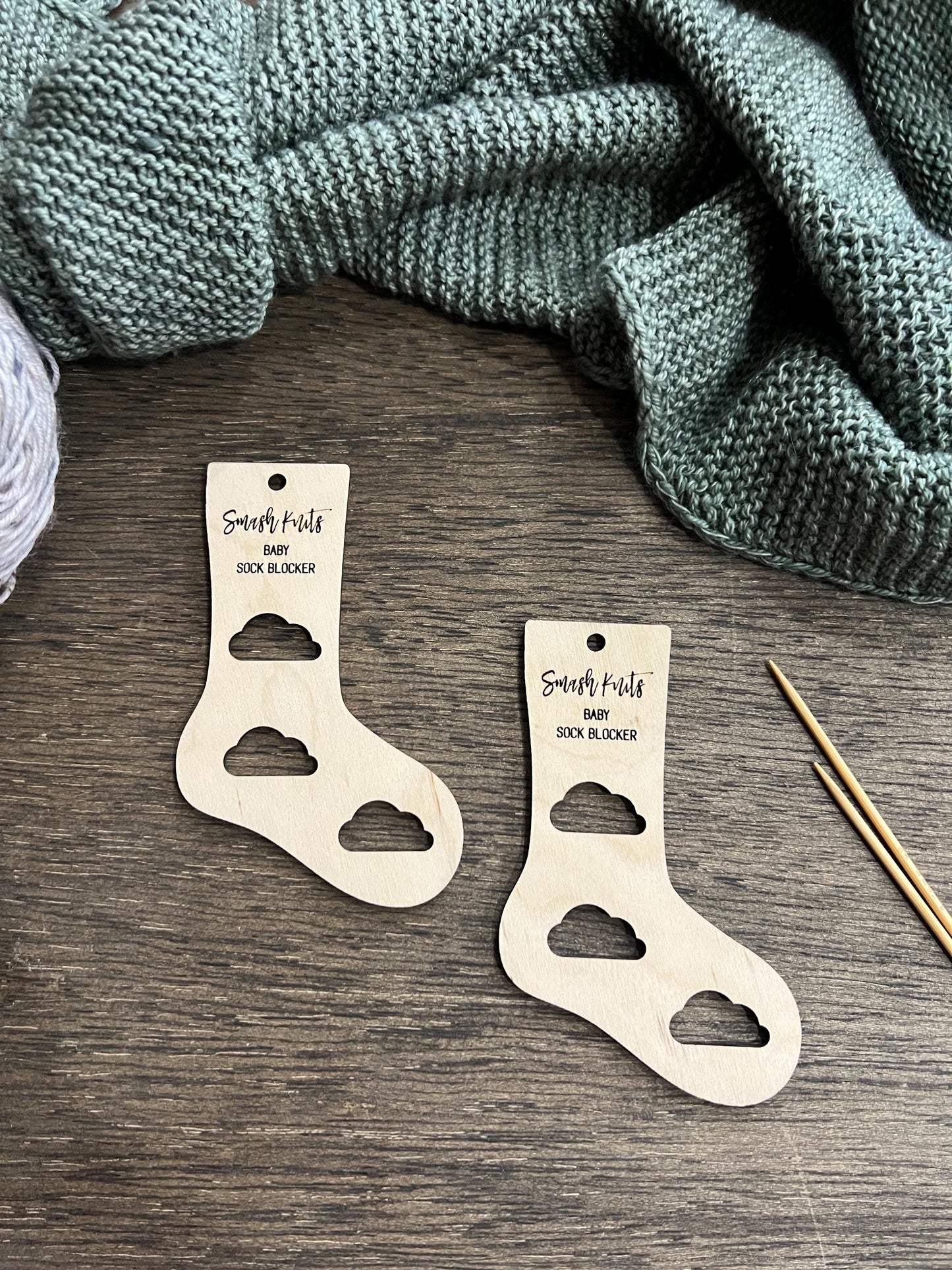 Wooden Sock Blockers for Knitting and Crochet - Baby Size