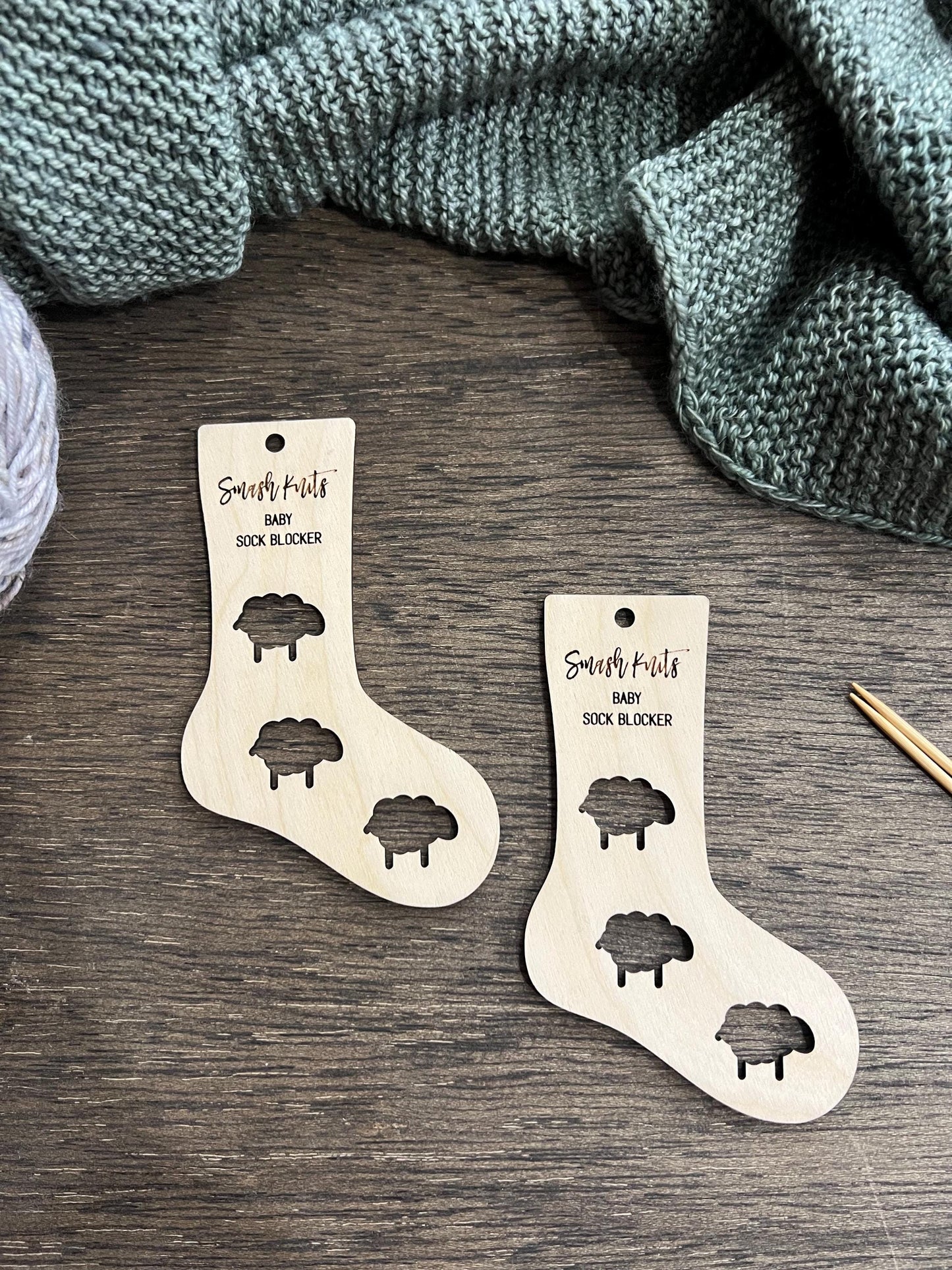 Wooden Sock Blockers for Knitting and Crochet - Baby Size