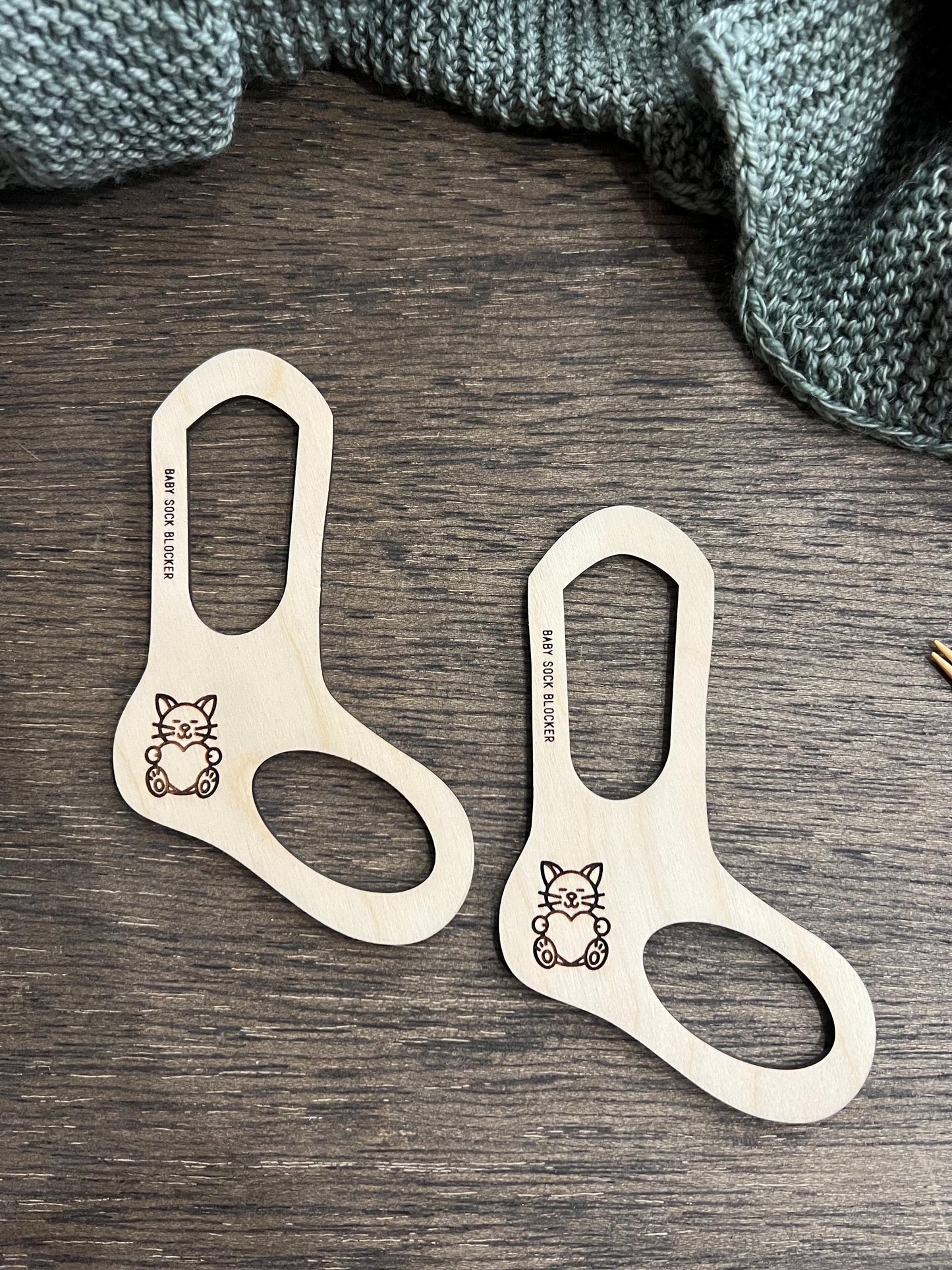 Wooden Sock Blockers for Knitting and Crochet - Baby Size