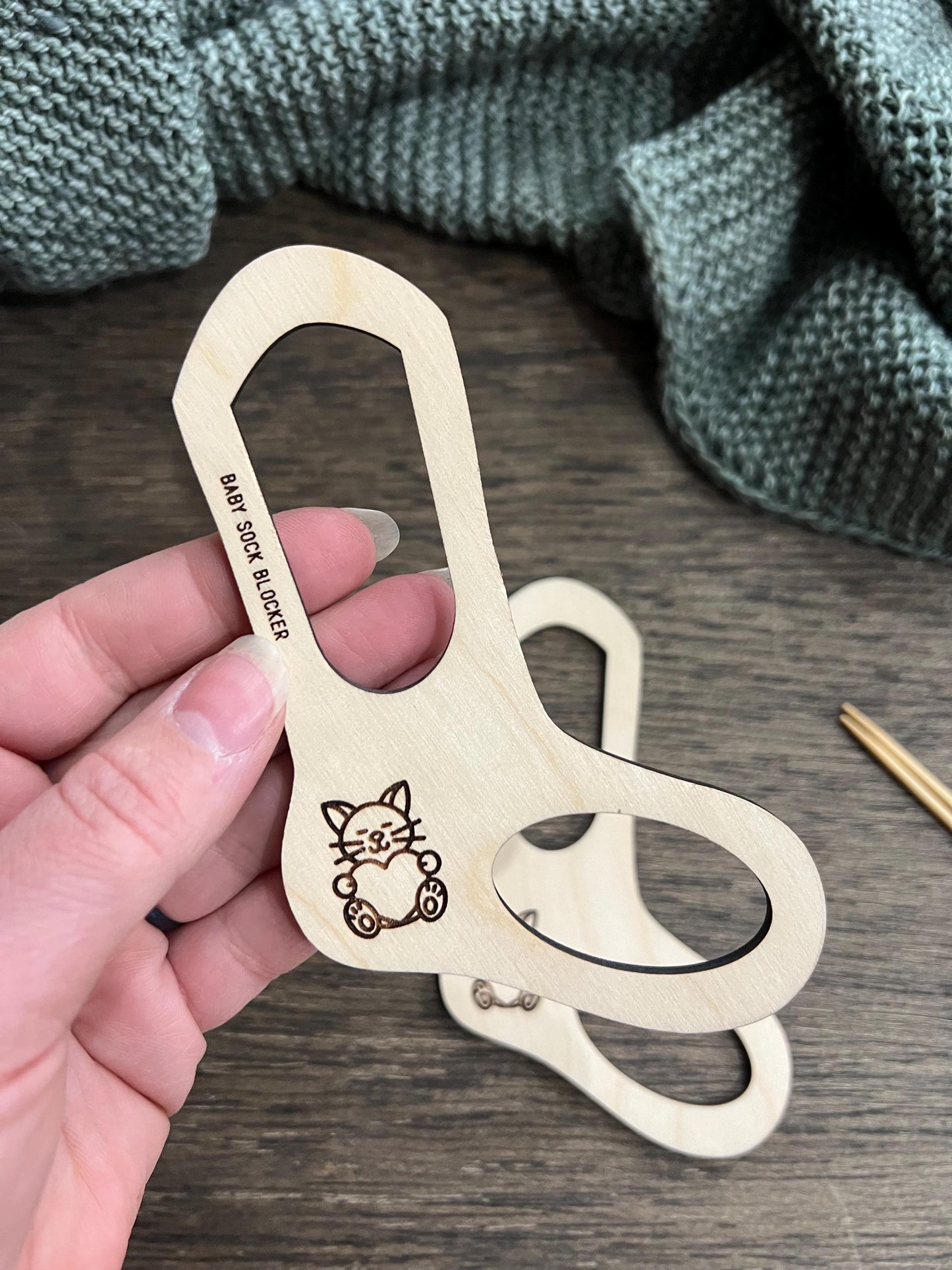 Wooden Sock Blockers for Knitting and Crochet - Baby Size