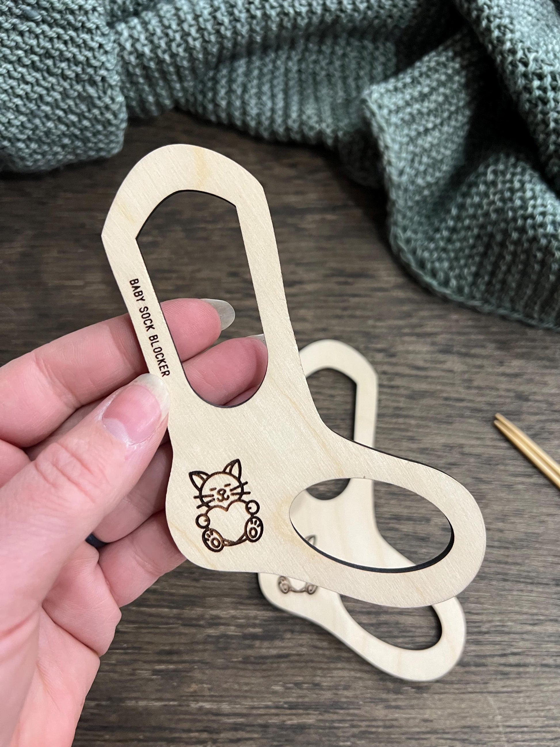 Wooden Sock Blockers for Knitting and Crochet - Baby Size