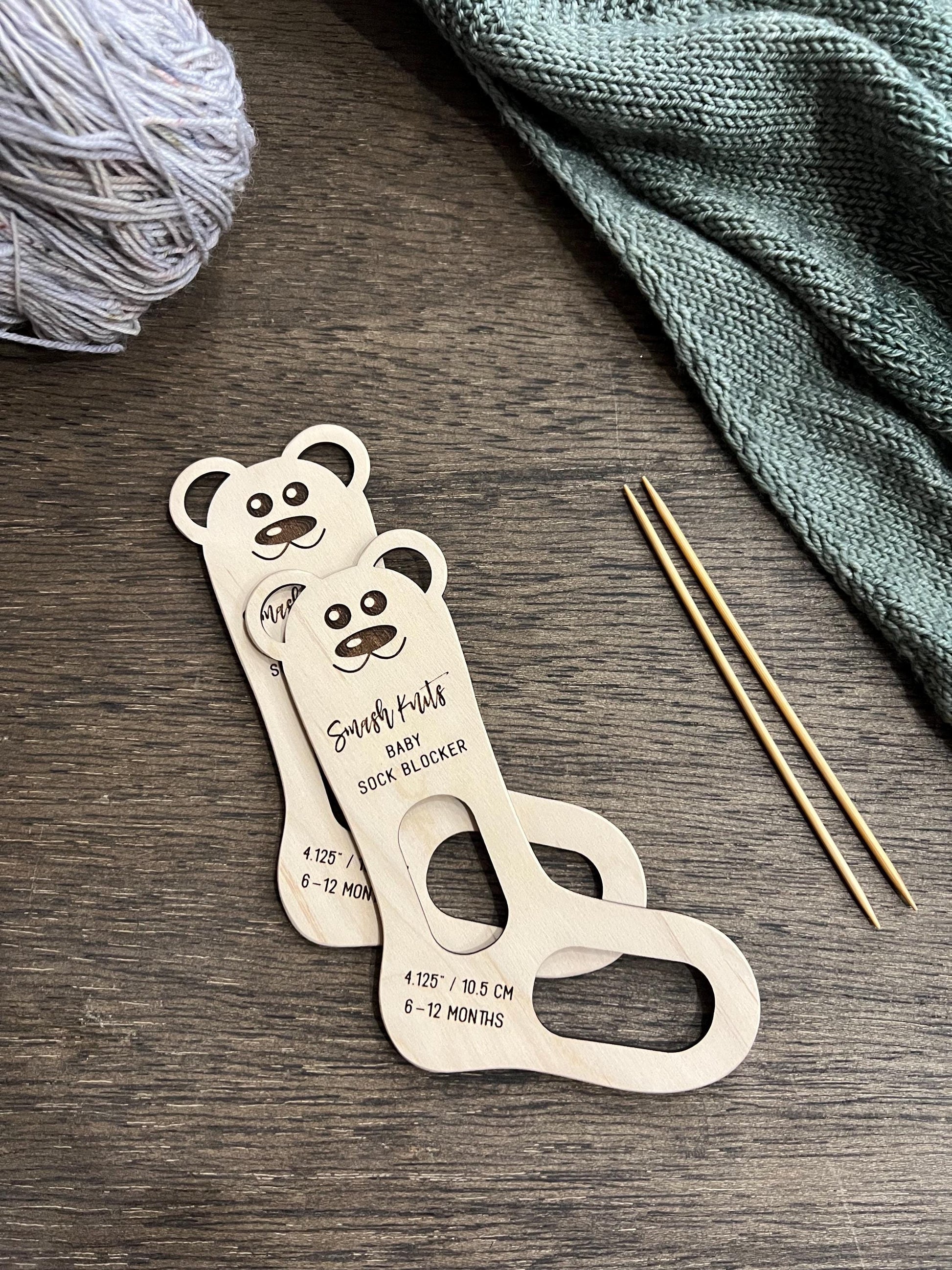 Wooden Sock Blocker for Knitting and Crochet - Baby Sizes
