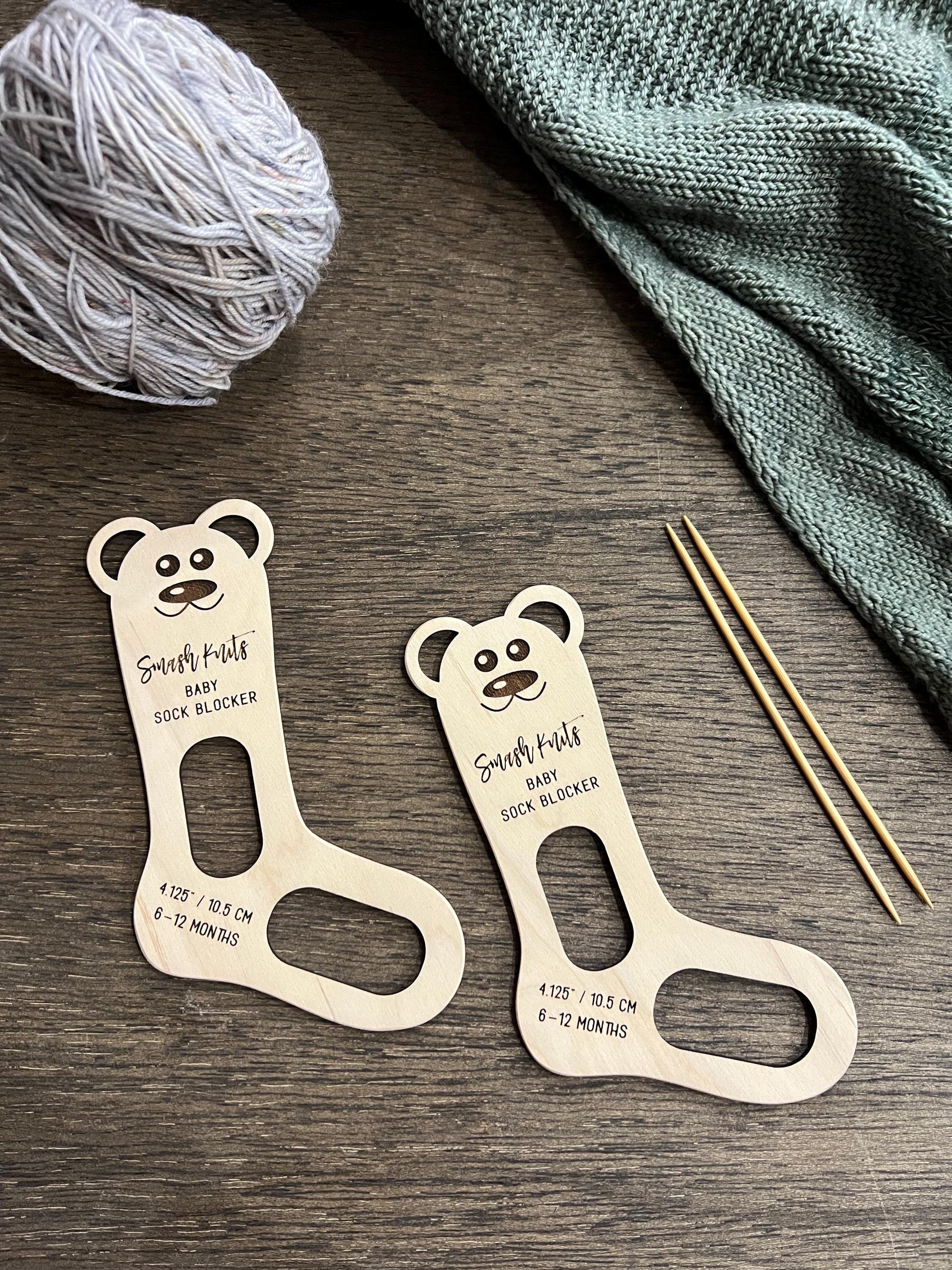 Wooden Sock Blocker for Knitting and Crochet - Baby Sizes