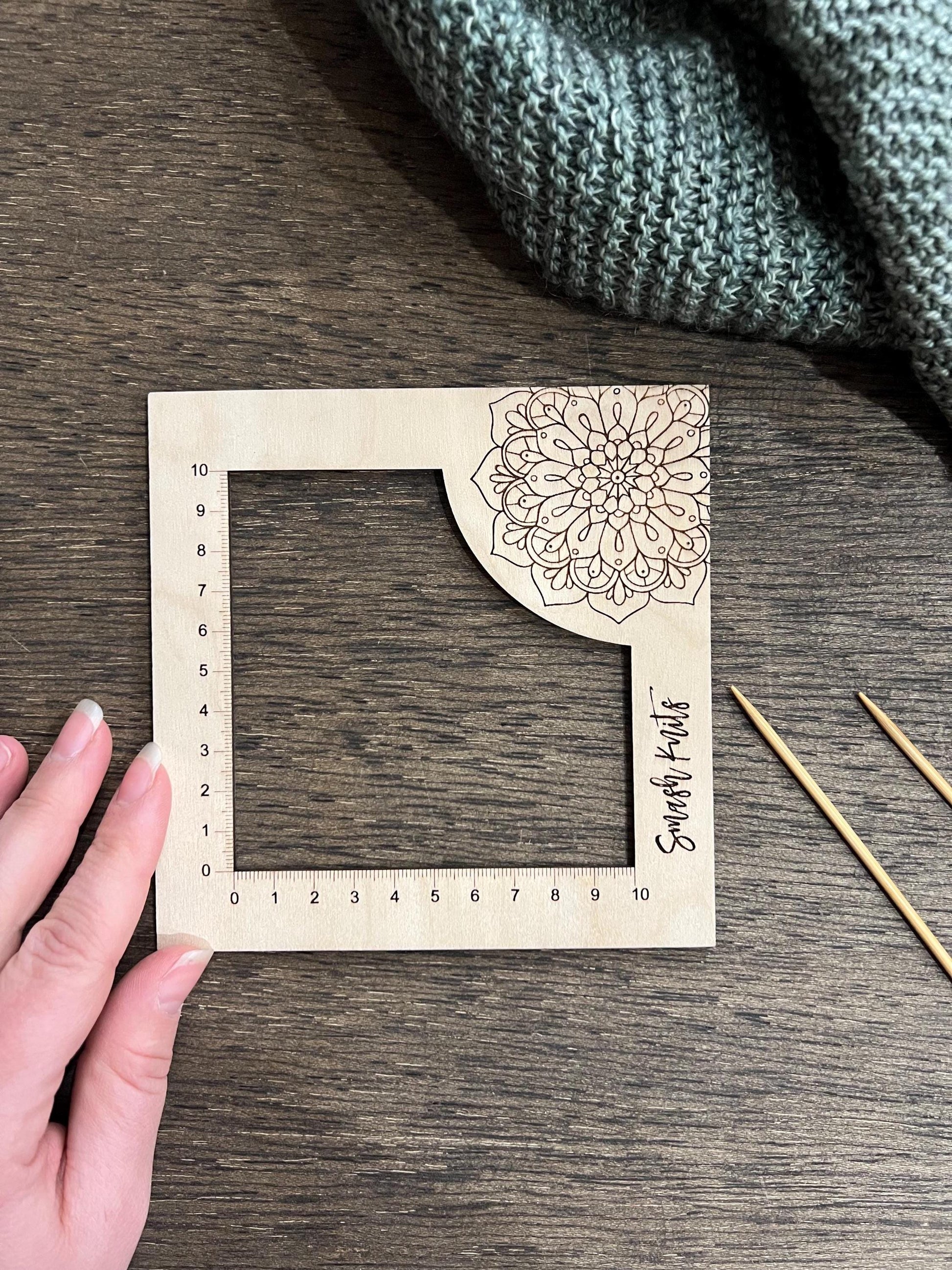 Knitting Gauge Ruler Baltic Birch Knitting and Crochet Tool