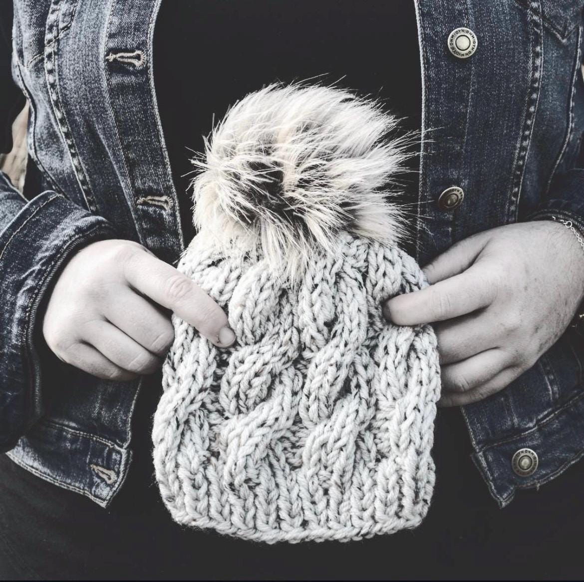 Cabled Hat Knitting Pattern: Cozy Toque, Baby to Adult (PDF Pattern)