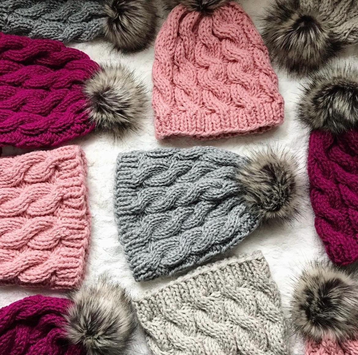 Cabled Hat Knitting Pattern: Cozy Toque, Baby to Adult (PDF Pattern)