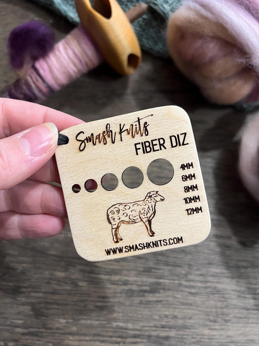 Reference Tool for Spinning - Wooden Fibre Diz Card