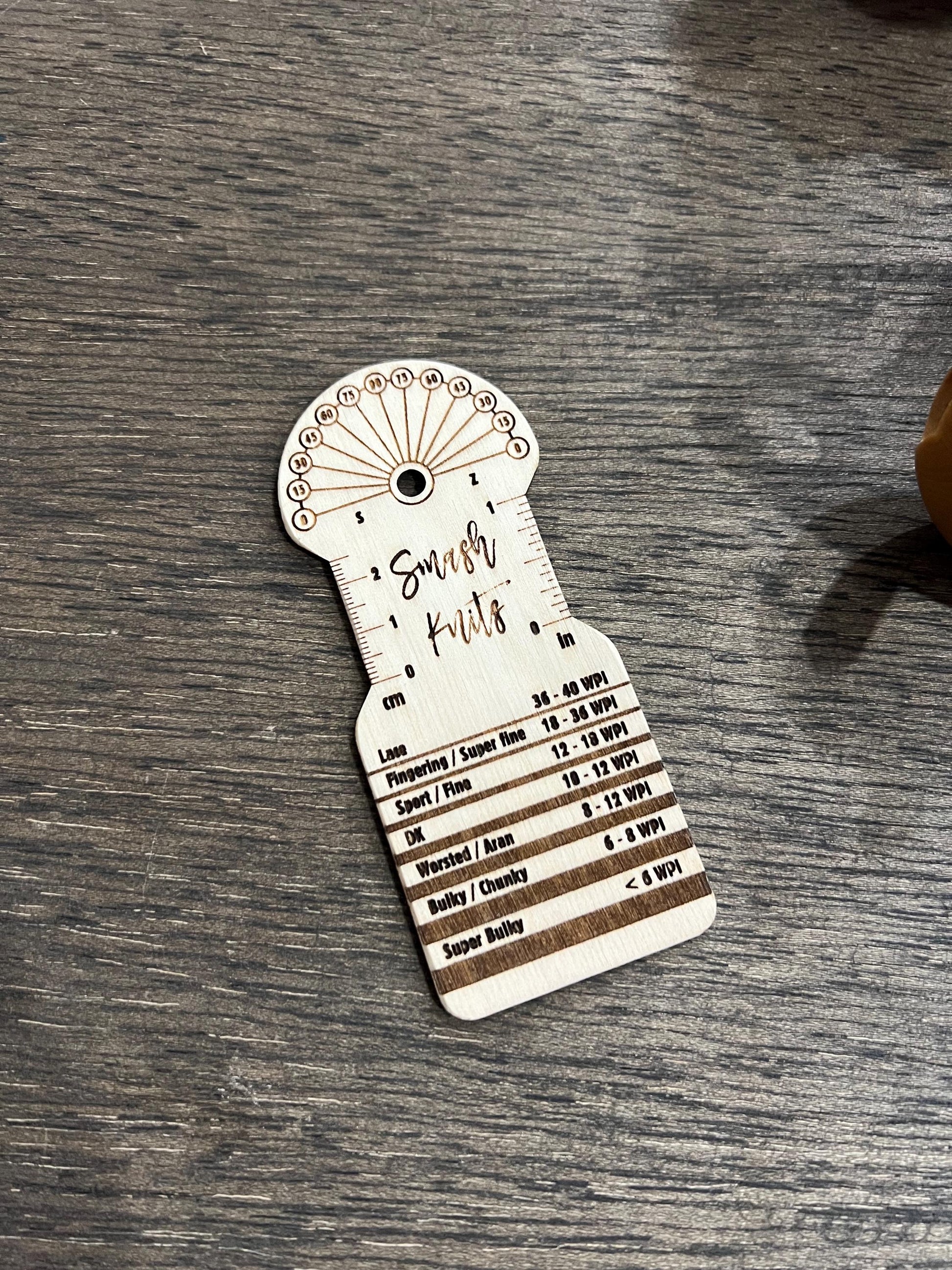 Wooden Spinner's WPI Tool: Yarn Twist Angle Gauge