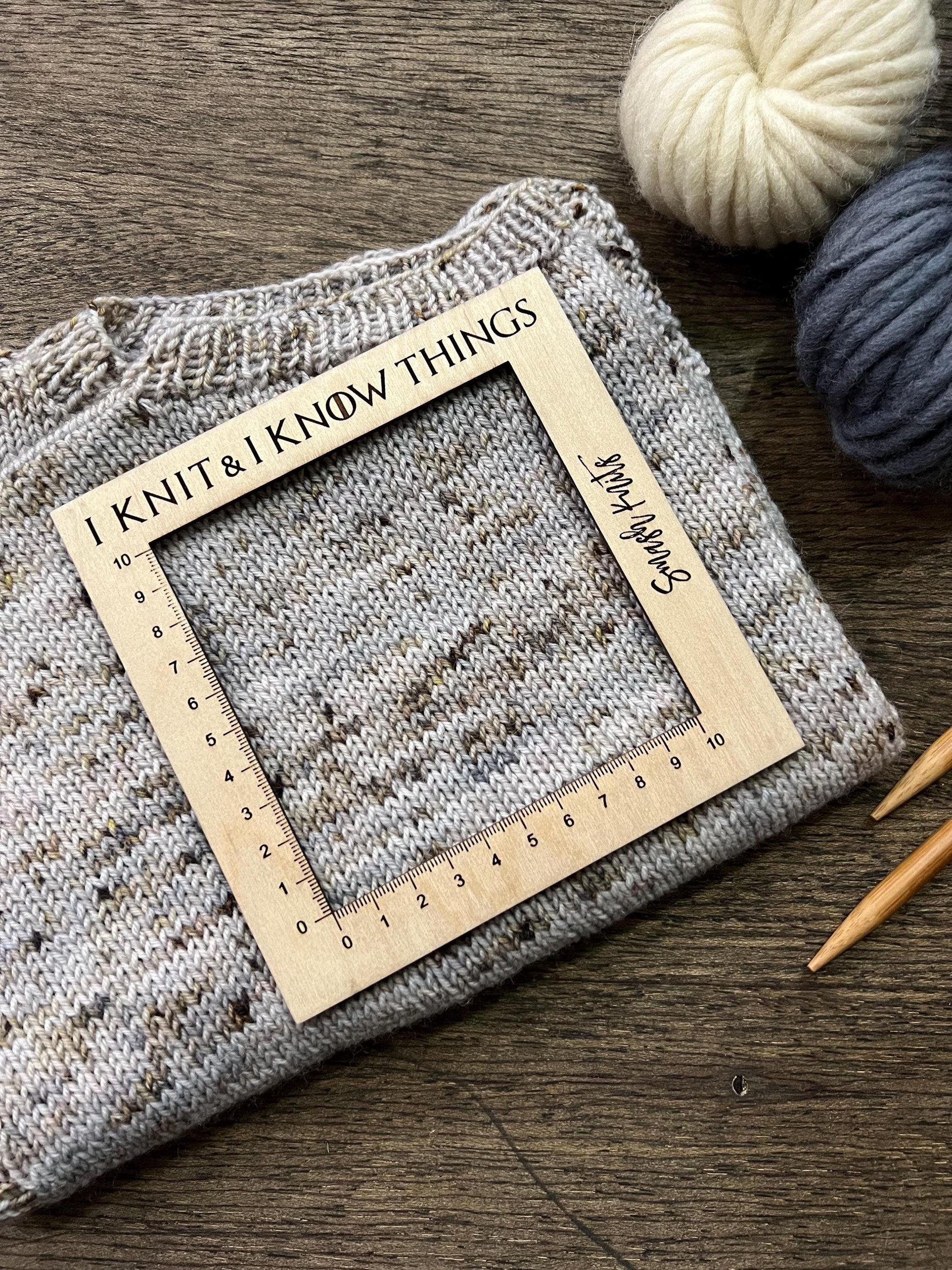 Knitting Gauge Ruler Baltic Birch Knitting and Crochet Tool