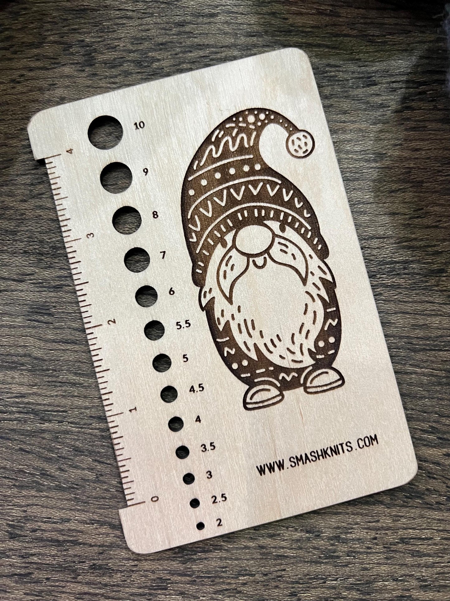Reference Tool for Knitting and Crochet - Wooden Gauge Ruler Swatch and Needle Sizer