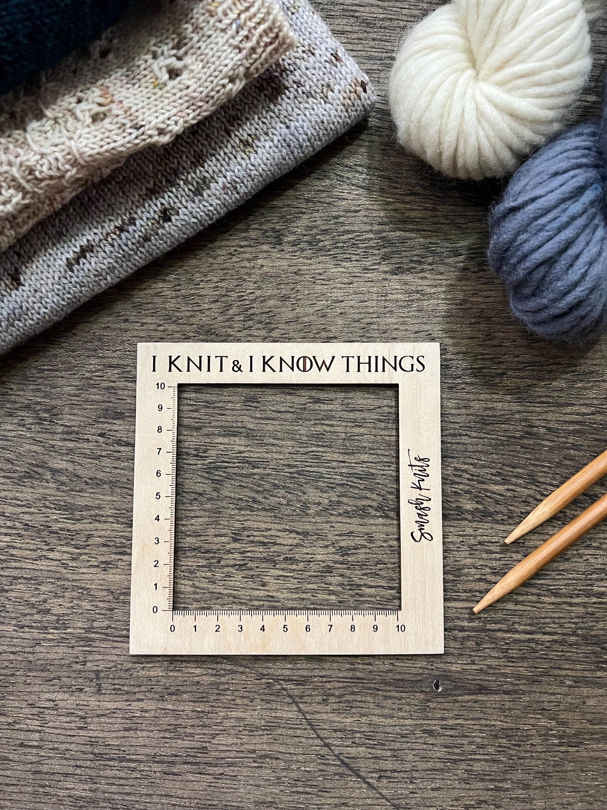Knitting Gauge Ruler Baltic Birch Knitting and Crochet Tool