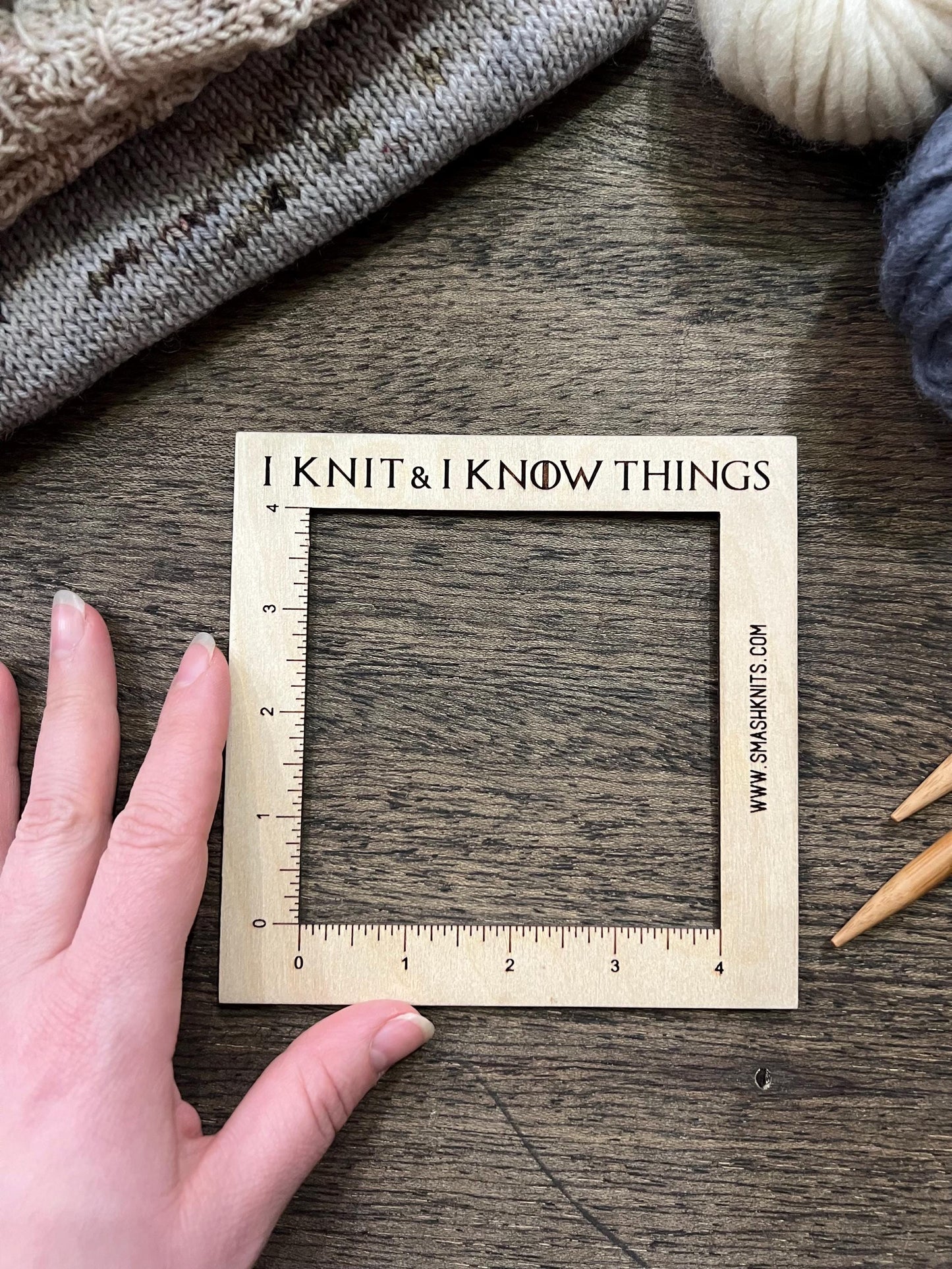 Knitting Gauge Ruler Baltic Birch Knitting and Crochet Tool
