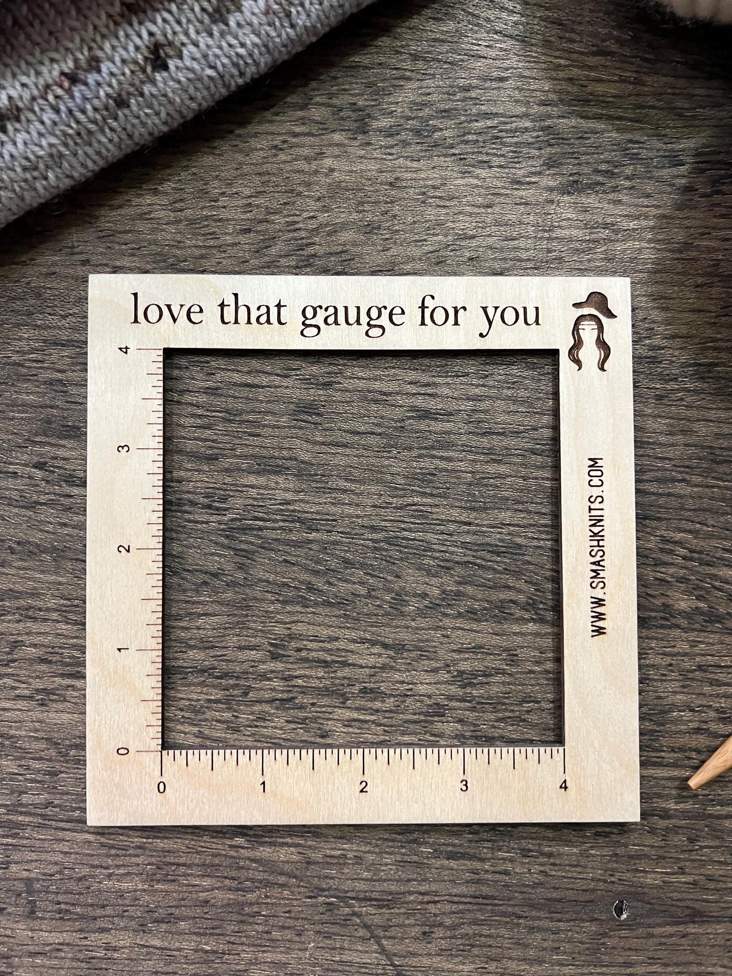 Baltic Birch Gauge Ruler - Knitting and Crochet Fabric Swatch Tool