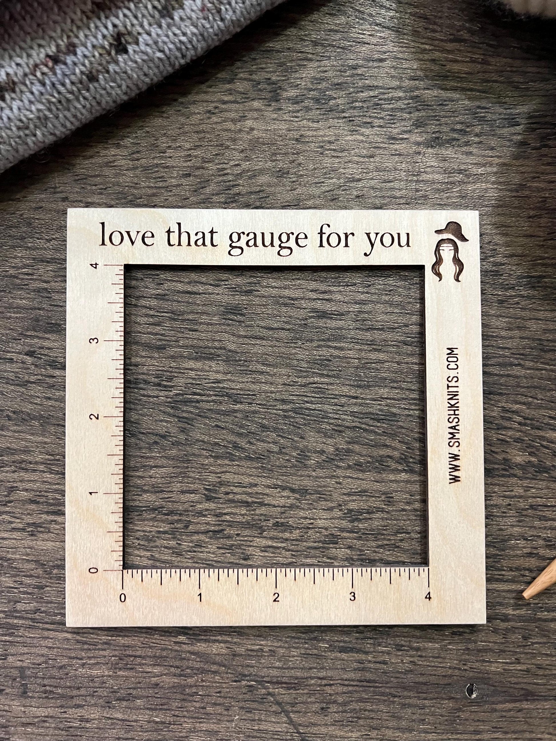 Baltic Birch Gauge Ruler - Knitting and Crochet Fabric Swatch Tool