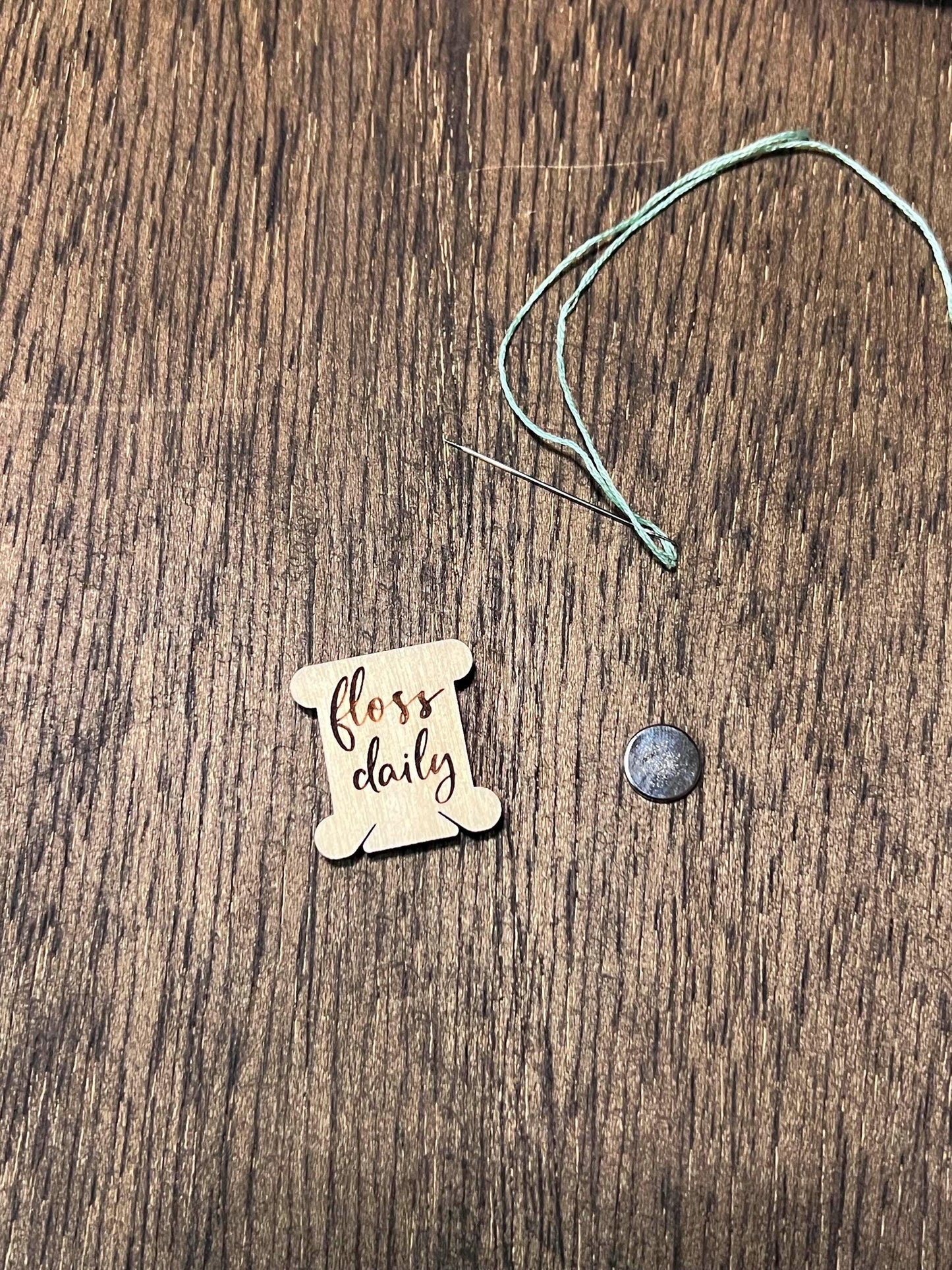 Wooden Needle Minder Cross Stitch and Embroidery Accessory Notion - FLOSS DAILY