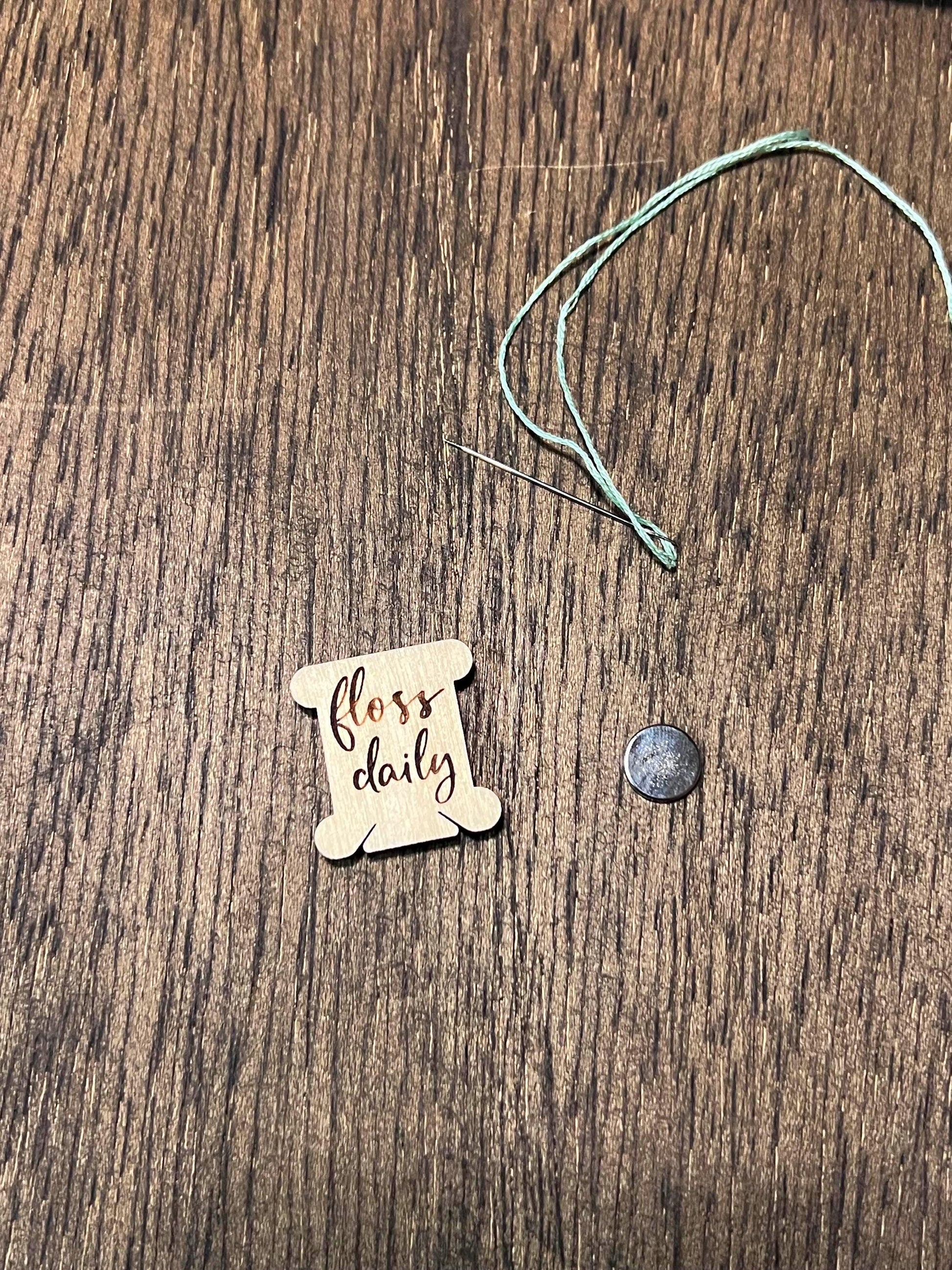 Wooden Needle Minder Cross Stitch and Embroidery Accessory Notion - FLOSS DAILY