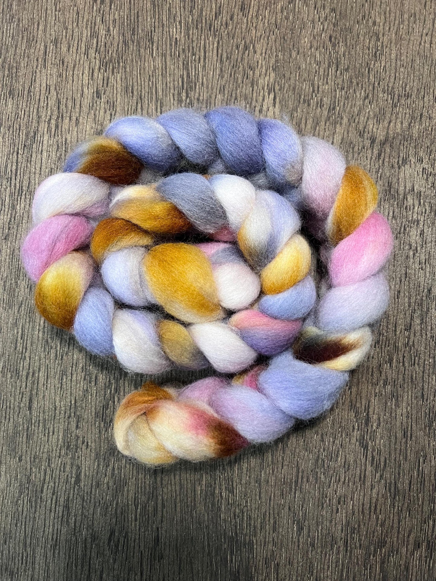 RUST, PINK, NAVY, Purple & Cream Hand Dyed Spinning Fibre Corriedale Cross Roving Non Superwash