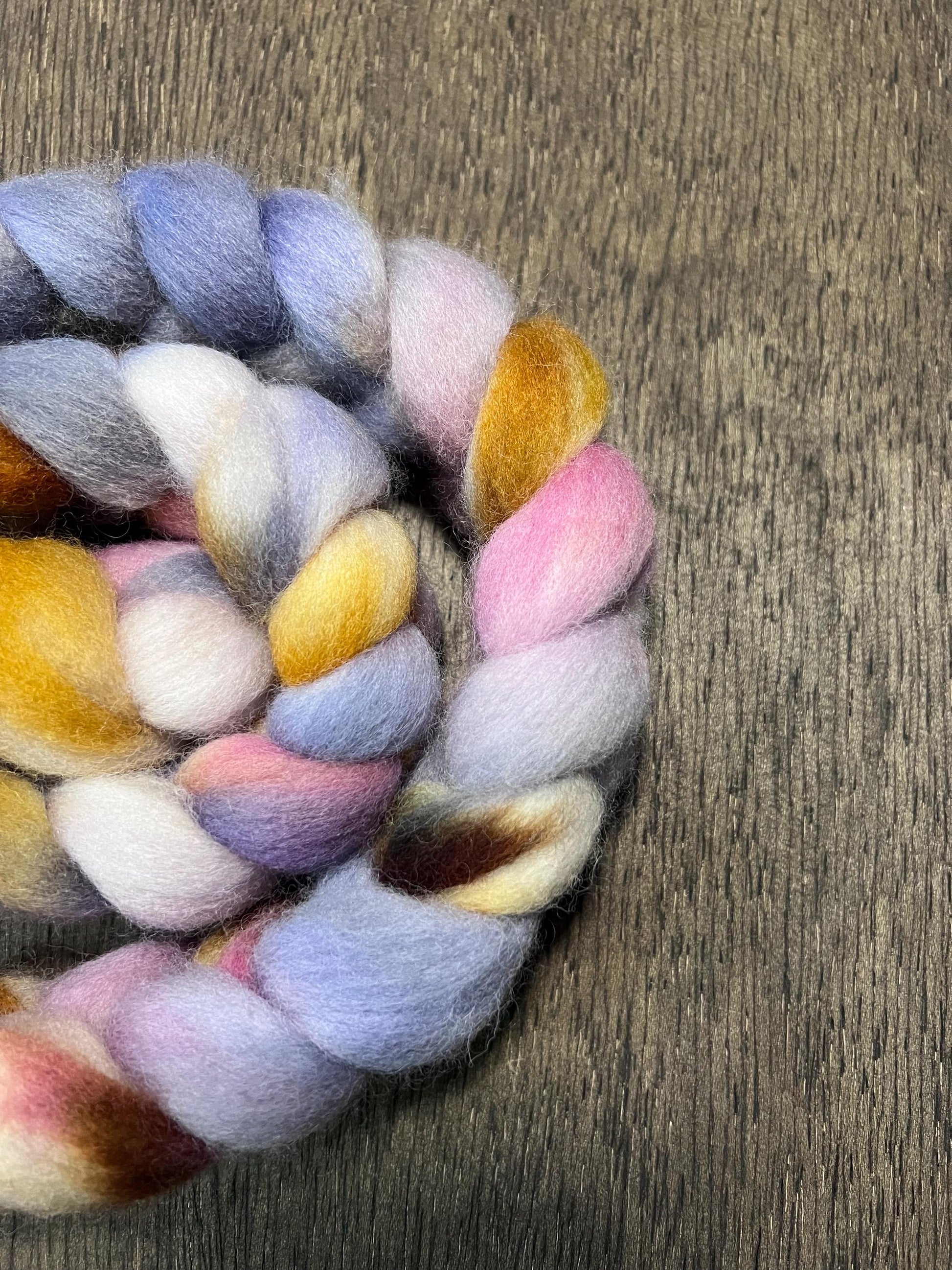 RUST, PINK, NAVY, Purple & Cream Hand Dyed Spinning Fibre Corriedale Cross Roving Non Superwash