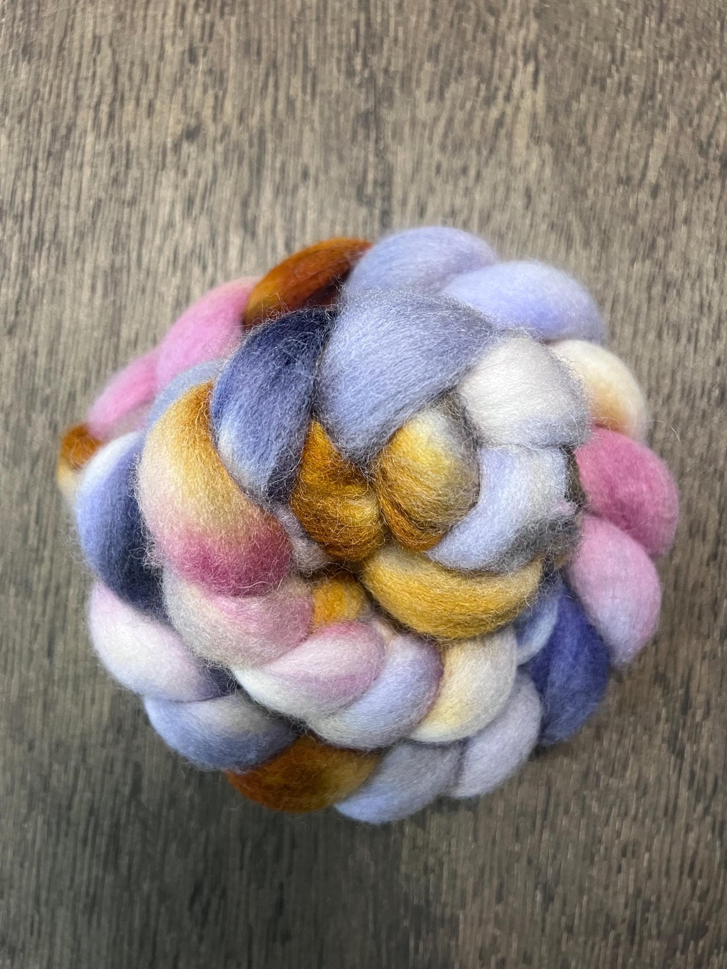RUST, PINK, NAVY, Purple & Cream Hand Dyed Spinning Fibre Corriedale Cross Roving Non Superwash