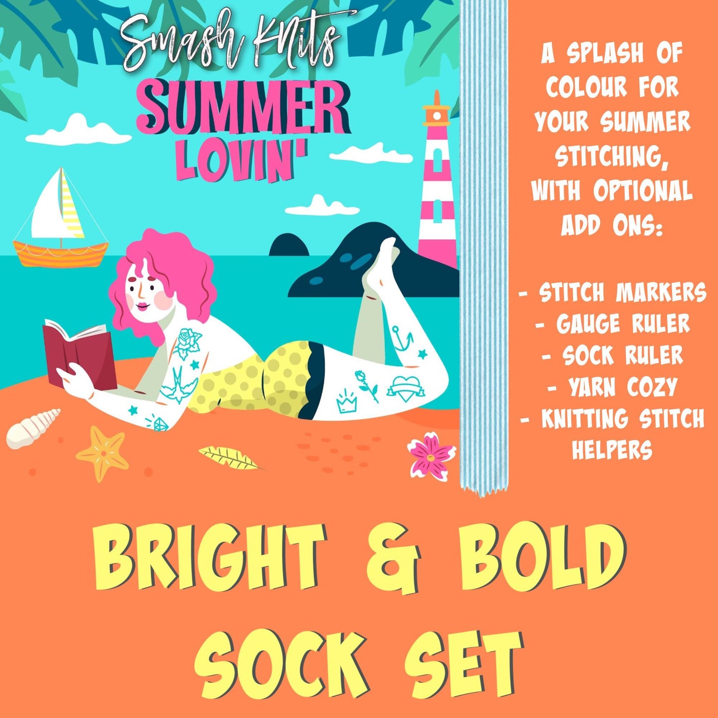 2026 Summer Lovin' Hand Dyed Yarn Sock Set - Gift for Knitters and Crafters