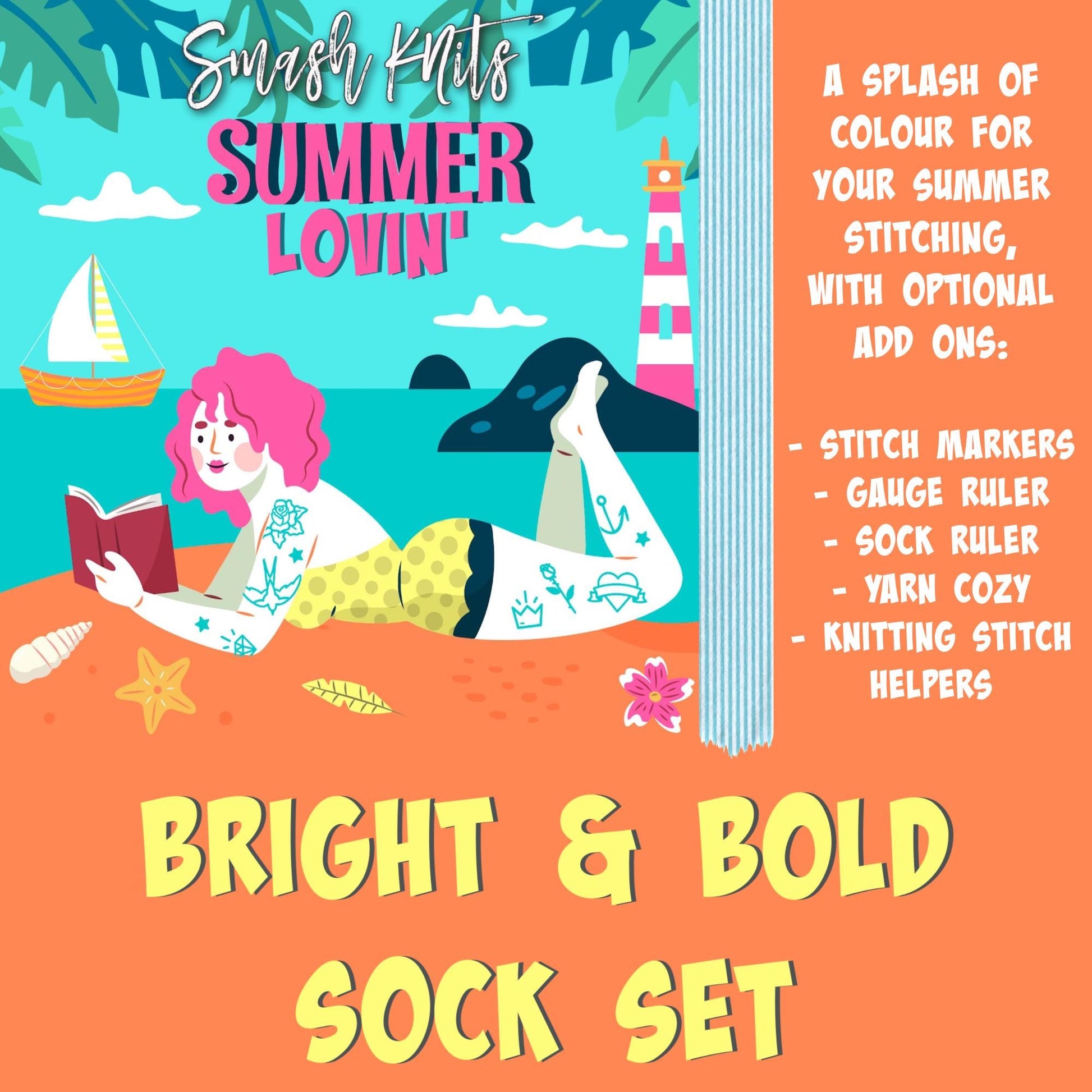 2026 Summer Lovin' Hand Dyed Yarn Sock Set - Gift for Knitters and Crafters