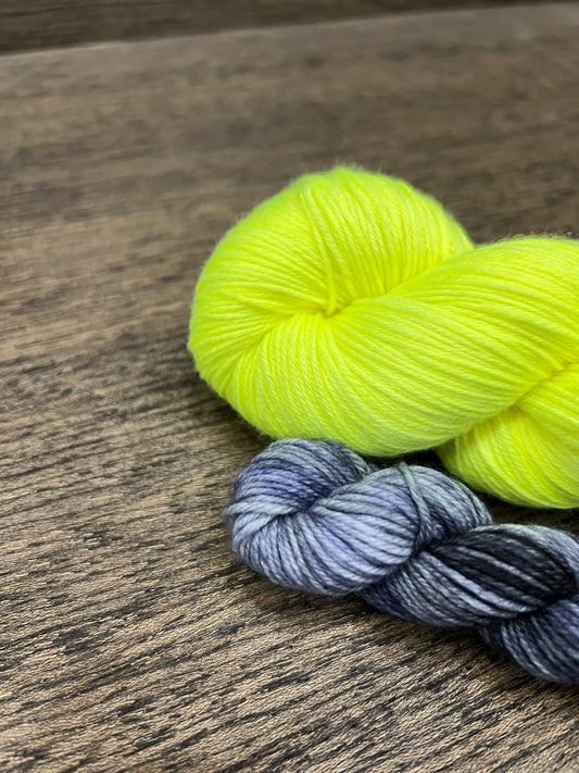 Sock Yarn Set - Fingering Weight Neon + Black