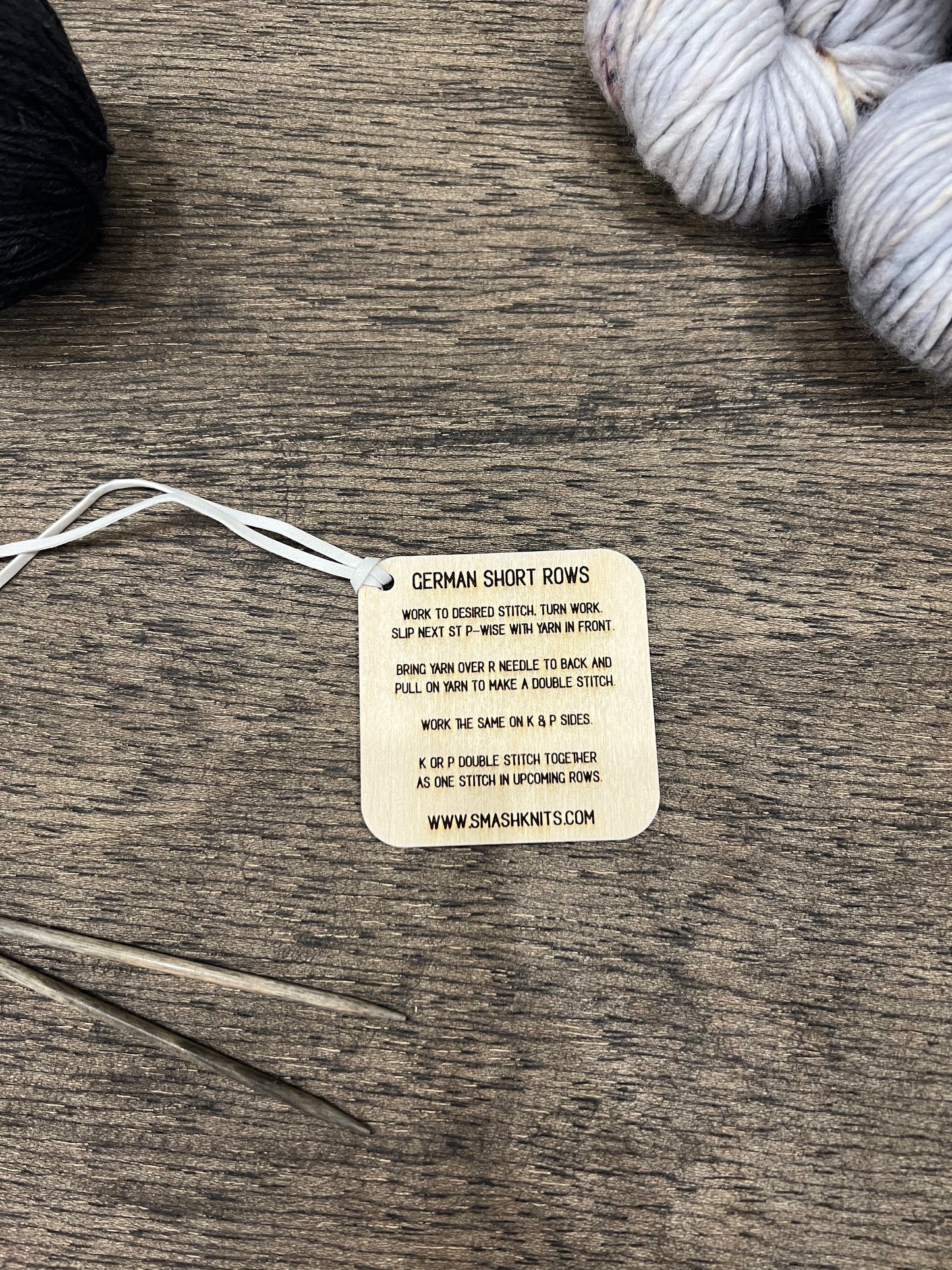 Wooden Knitter Reference Tool and Stitch Reminder German Short Rows