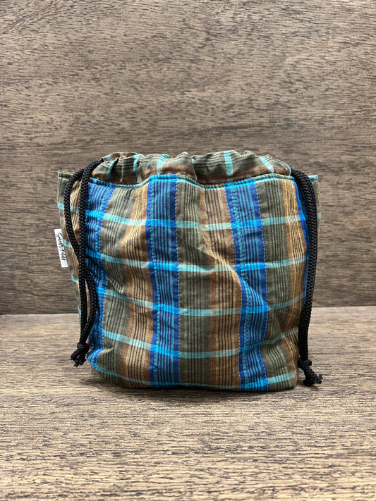 Quilted Cotton Canvas Drawstring Project Bag