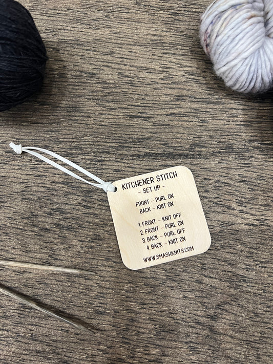 Wooden Knitter Reference Tool and Stitch Reminder Kitchener Stitch