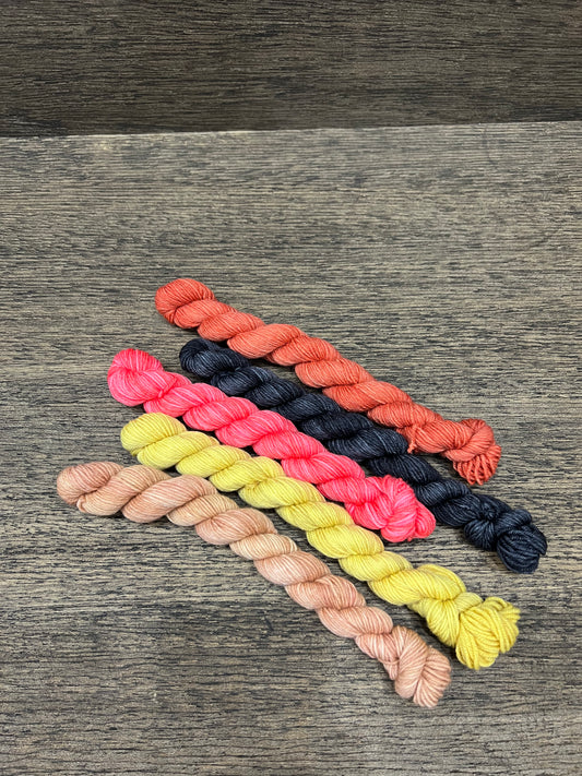 Neon Black Yellow Mini Skein Set