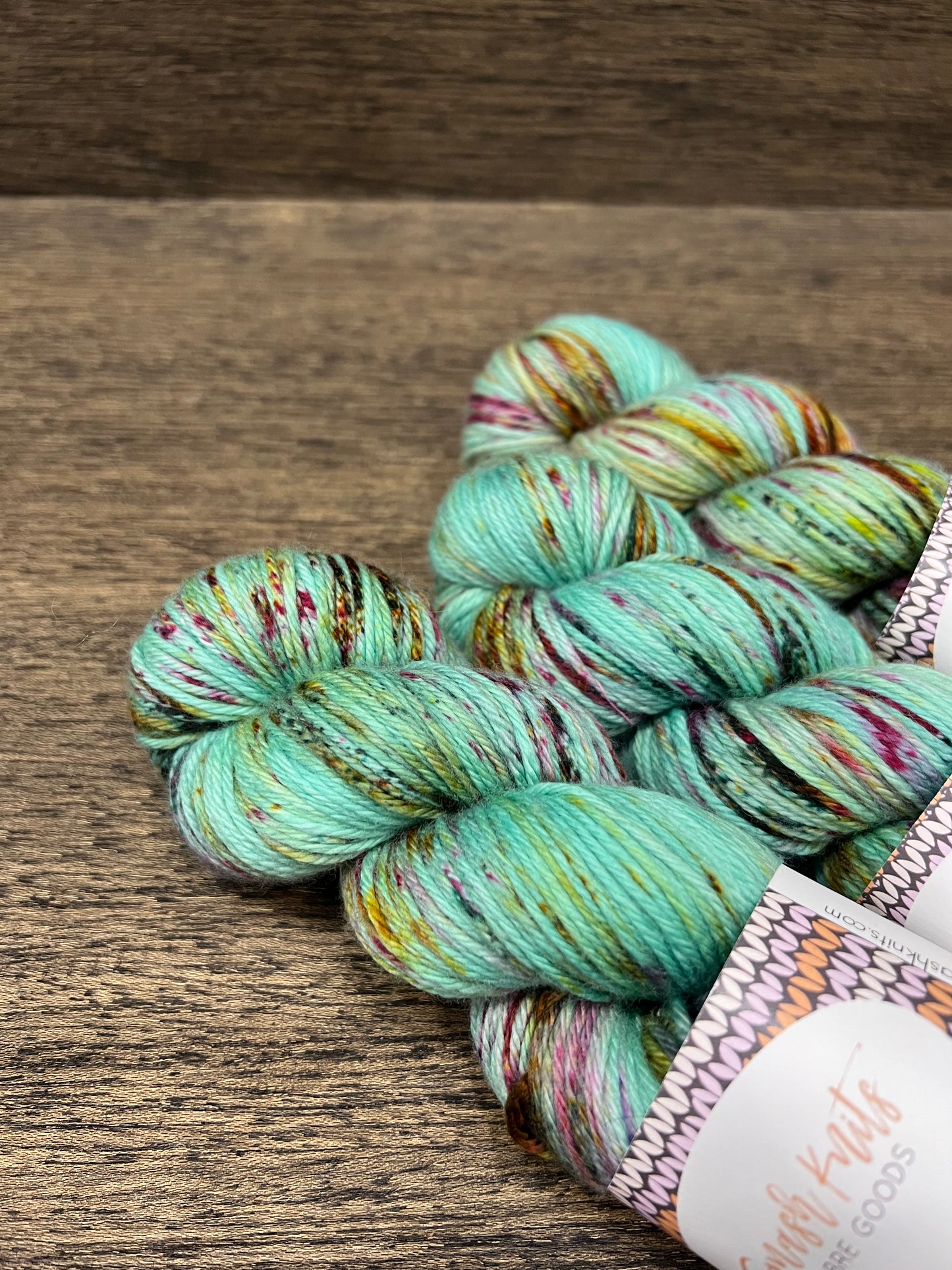 SPRING FLING - Turquoise Teal Pink Green Brown Speckled DK