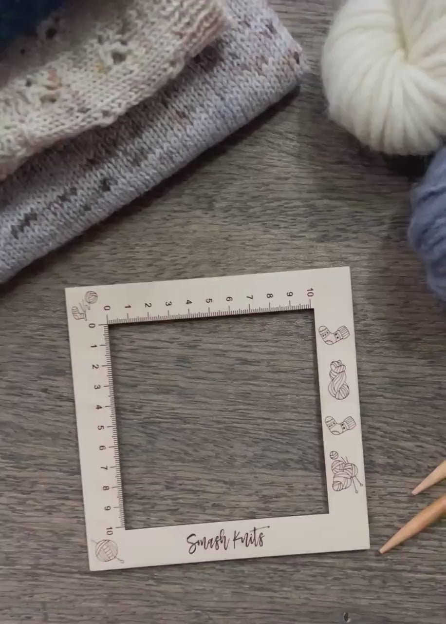 Knitting Gauge Ruler Baltic Birch Knitting and Crochet Tool - Sock Motif