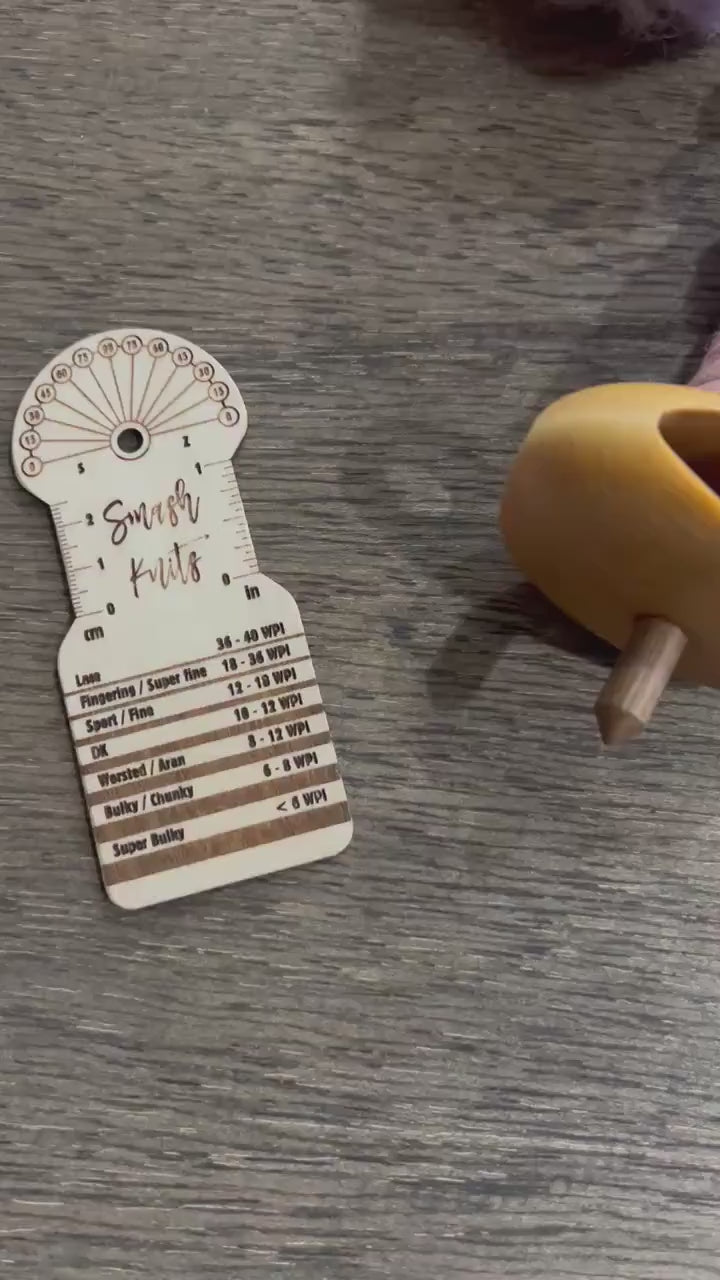 Wooden Spinner's WPI Tool: Yarn Twist Angle Gauge
