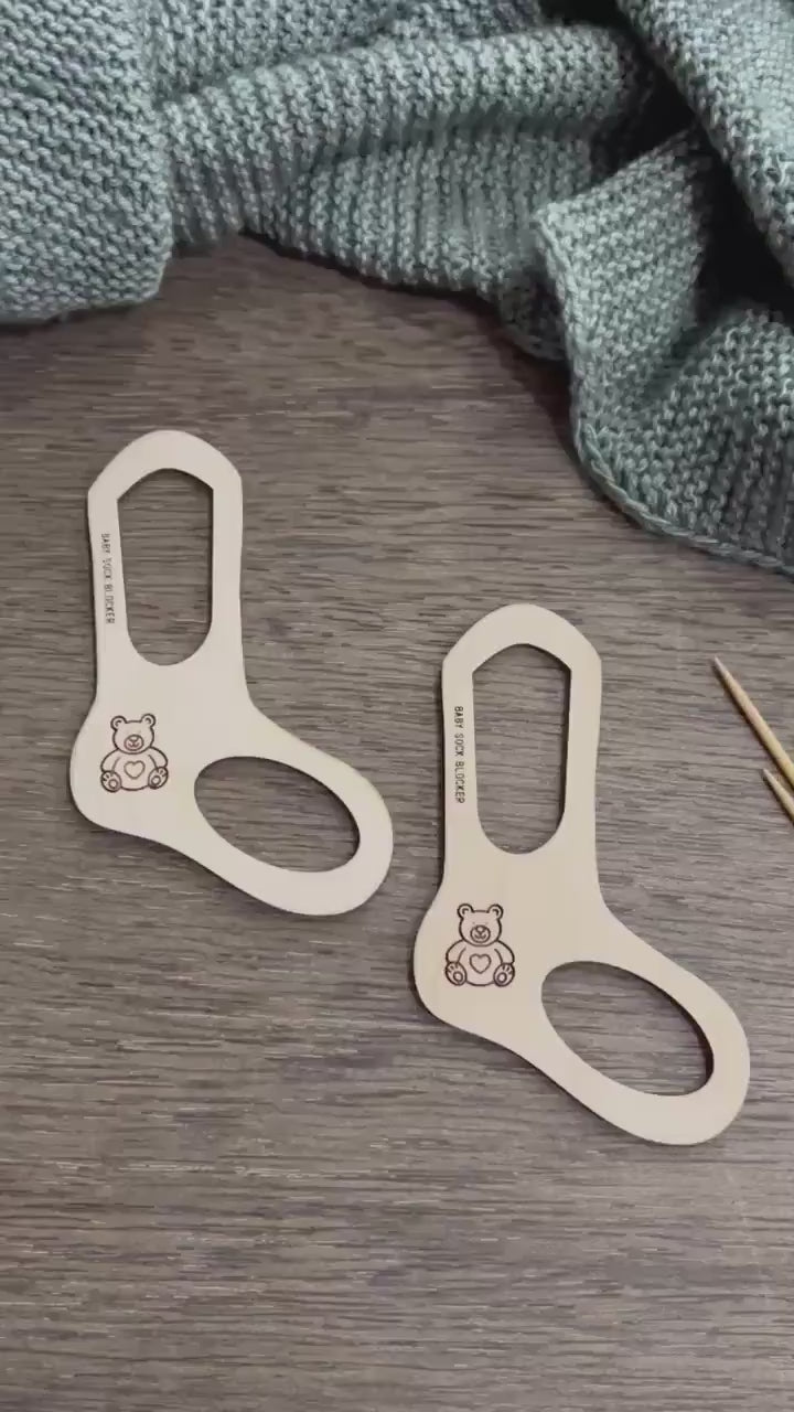 Wooden Sock Blockers for Knitting and Crochet - Baby Size