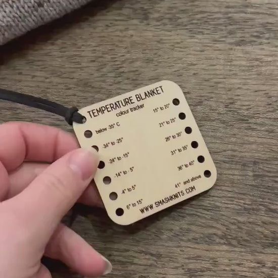 Reference Tool for Knitting and Crochet Wooden Info Card - Temperature Blanket