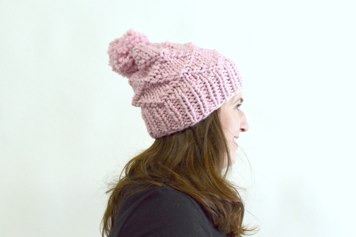 Instant Download Knitting Pattern  Womens Hat Pattern Knit Hat Pattern  Pom Pom Hat Pattern  Knit Pompom Hat Pattern Womens Accessories