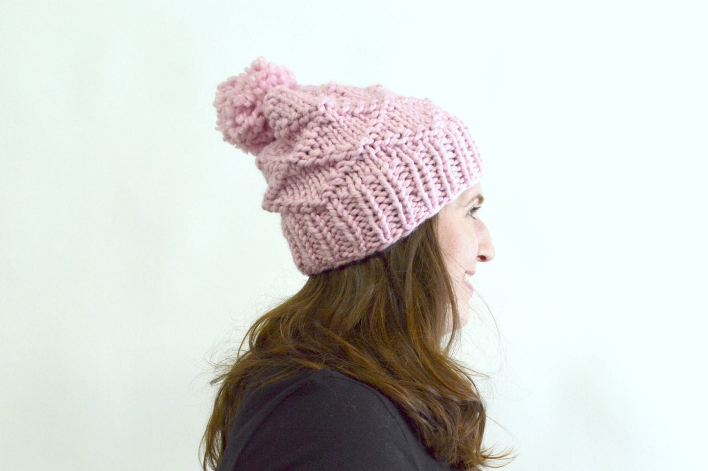 Instant Download Knitting Pattern  Womens Hat Pattern Knit Hat Pattern  Pom Pom Hat Pattern  Knit Pompom Hat Pattern Womens Accessories