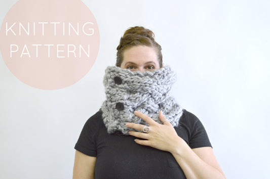 Instant Download Knitting Pattern – Knit Cowl Pattern Knit Scarf Pattern Women's Cowl Knit Pattern  Cable Scarf Pattern Womens Accessories