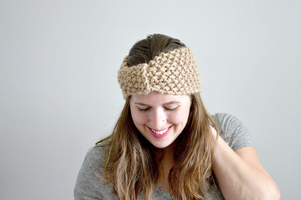 Instant Download Knitting Pattern - Womens Earwarmer Pattern  Knit Earwarmer Pattern - Knit Headwrap Pattern - Knit Turban Womens Accessorie